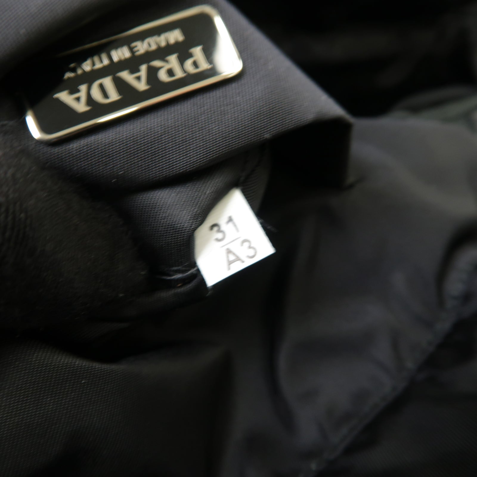 PRADA 尼龍2 Way Shoulder銀扣手挽肩背兩用袋黑色