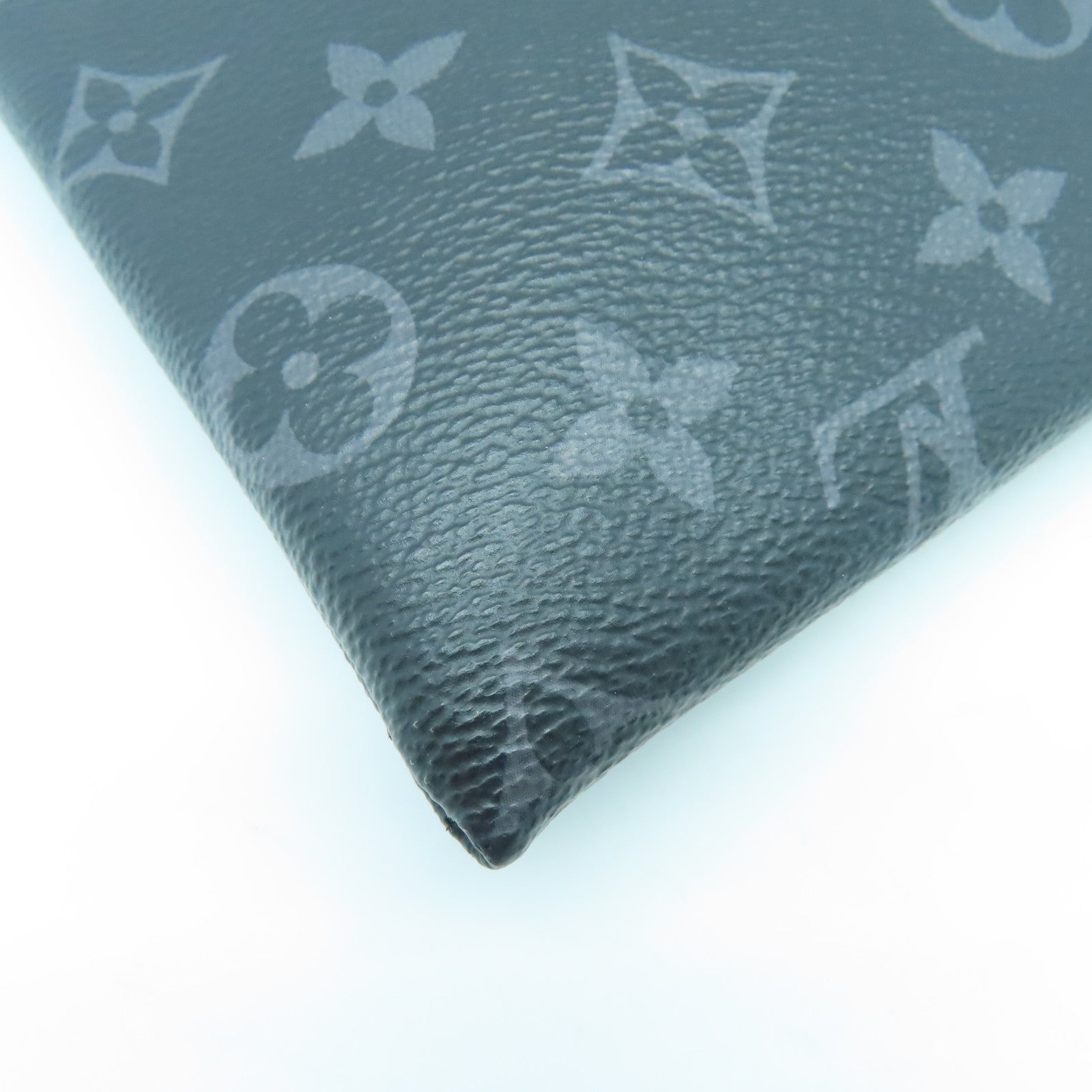 LOUIS VUITTON Monogram Eclipse Discovery Pochette銀扣手拿包黑色