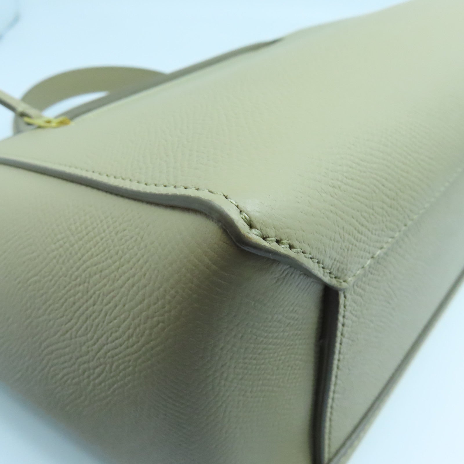 CELINE 牛皮皮革Micro Belt Bag金扣手挽肩背兩用袋奶茶色
