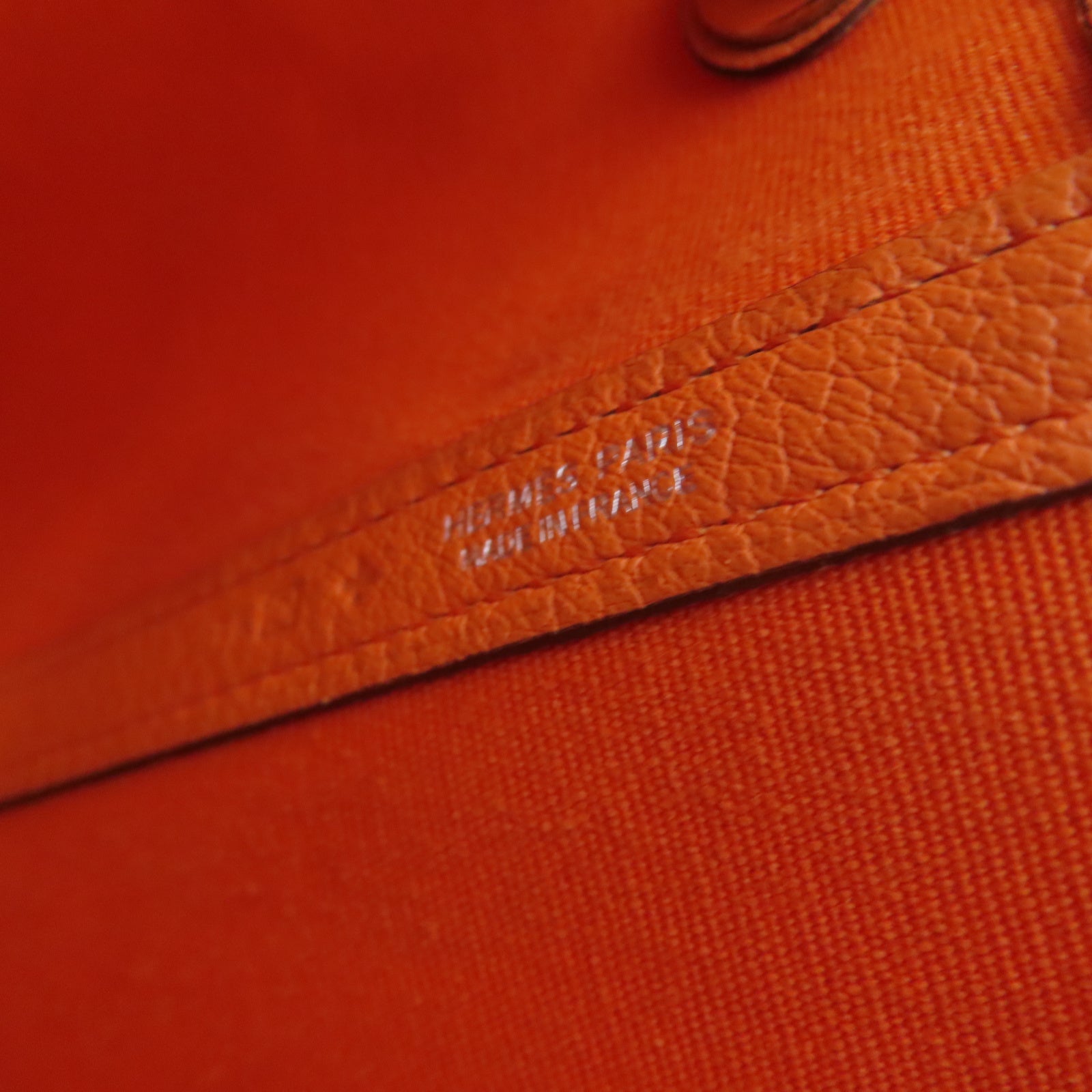HERMES 帆布Garden Party PM銀扣手挽袋橙色