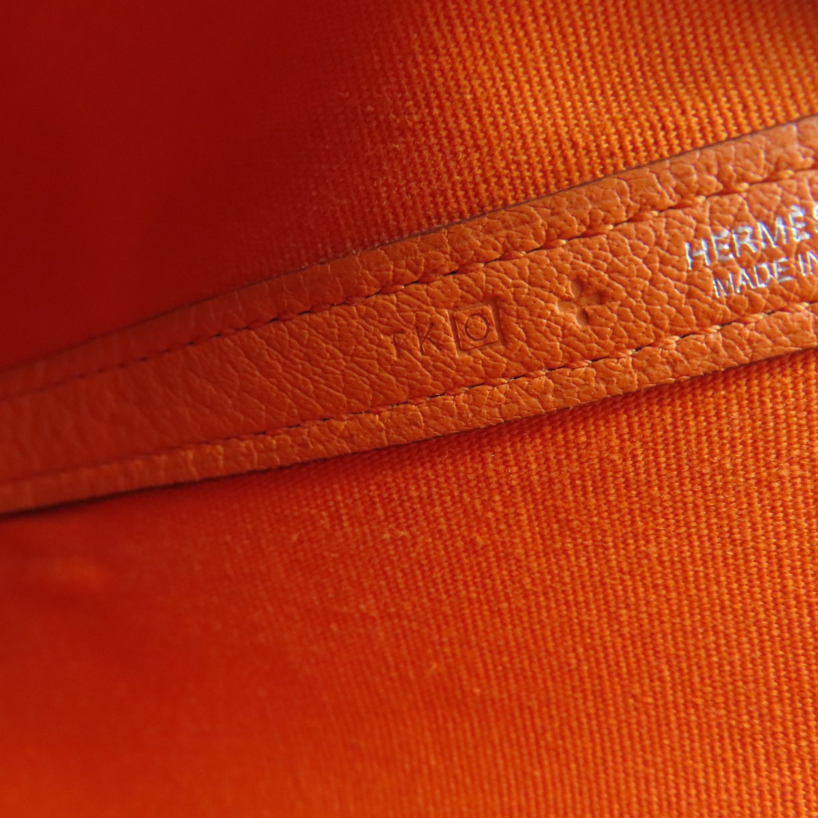 HERMES 帆布Garden Party PM銀扣手挽袋橙色