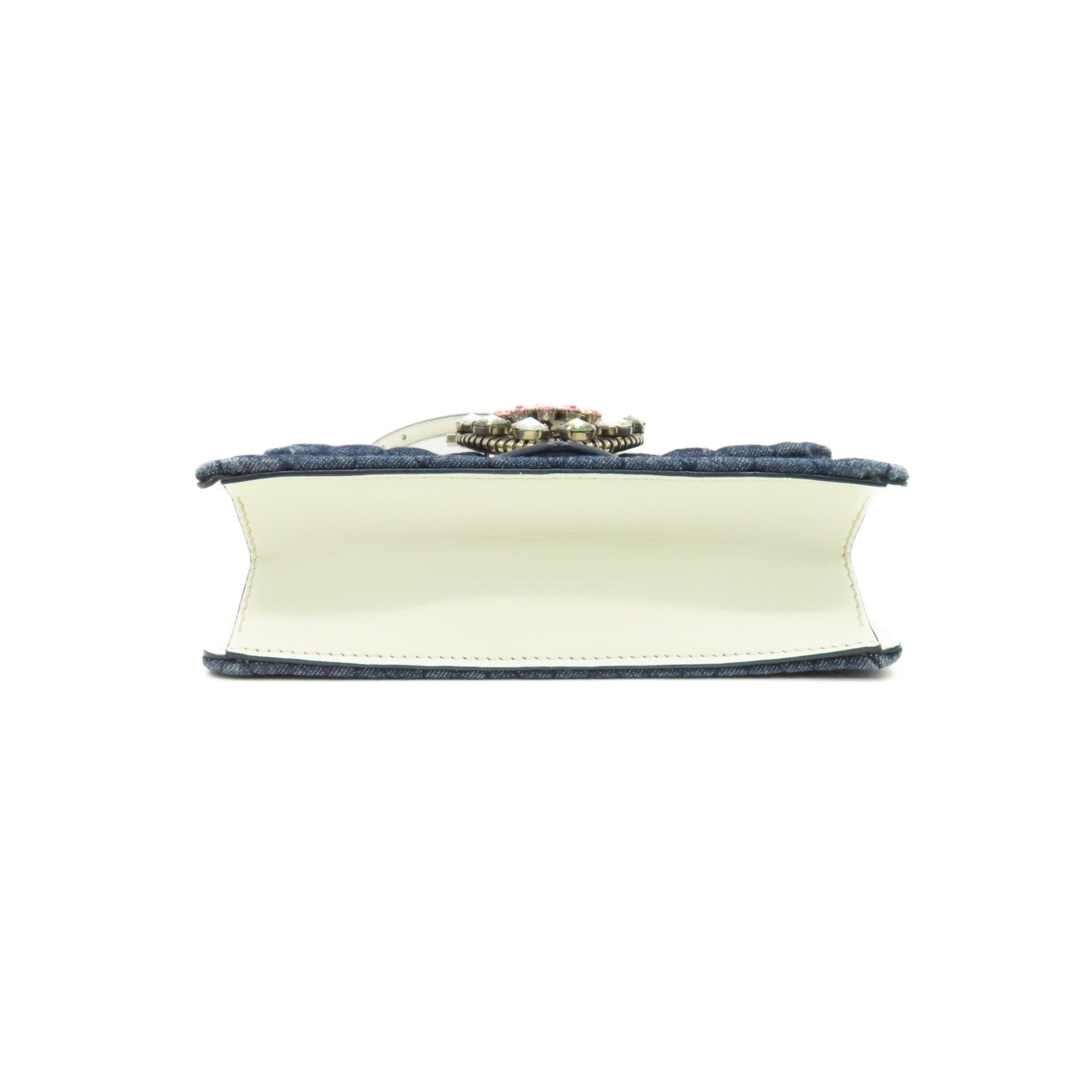 Miu Miu 牛仔布/牛皮皮革Shoulder Bag肩背袋藍色/白色