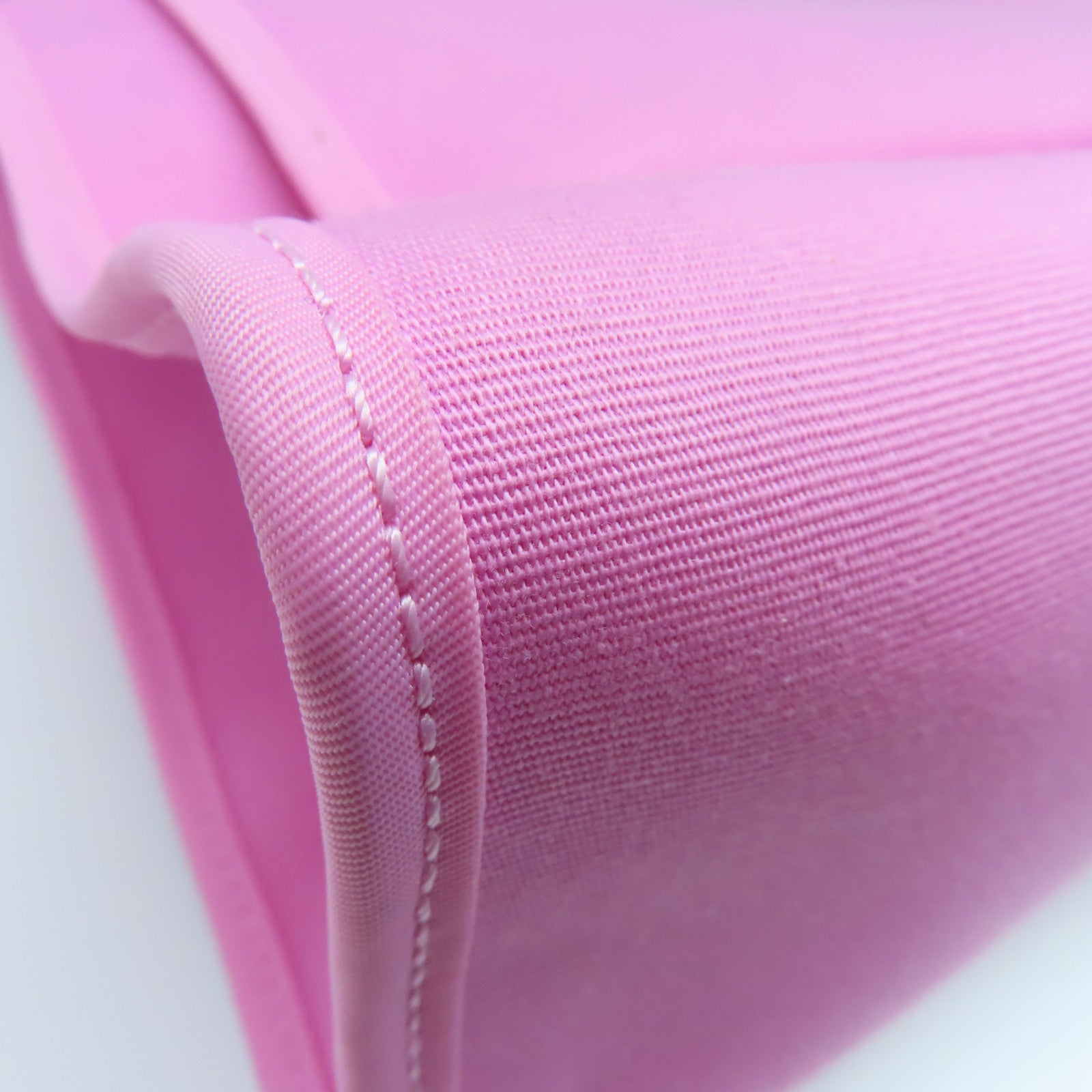 HERMES canvas Herbag PM silver buckle handle shoulder bag Rose Azalee/pink