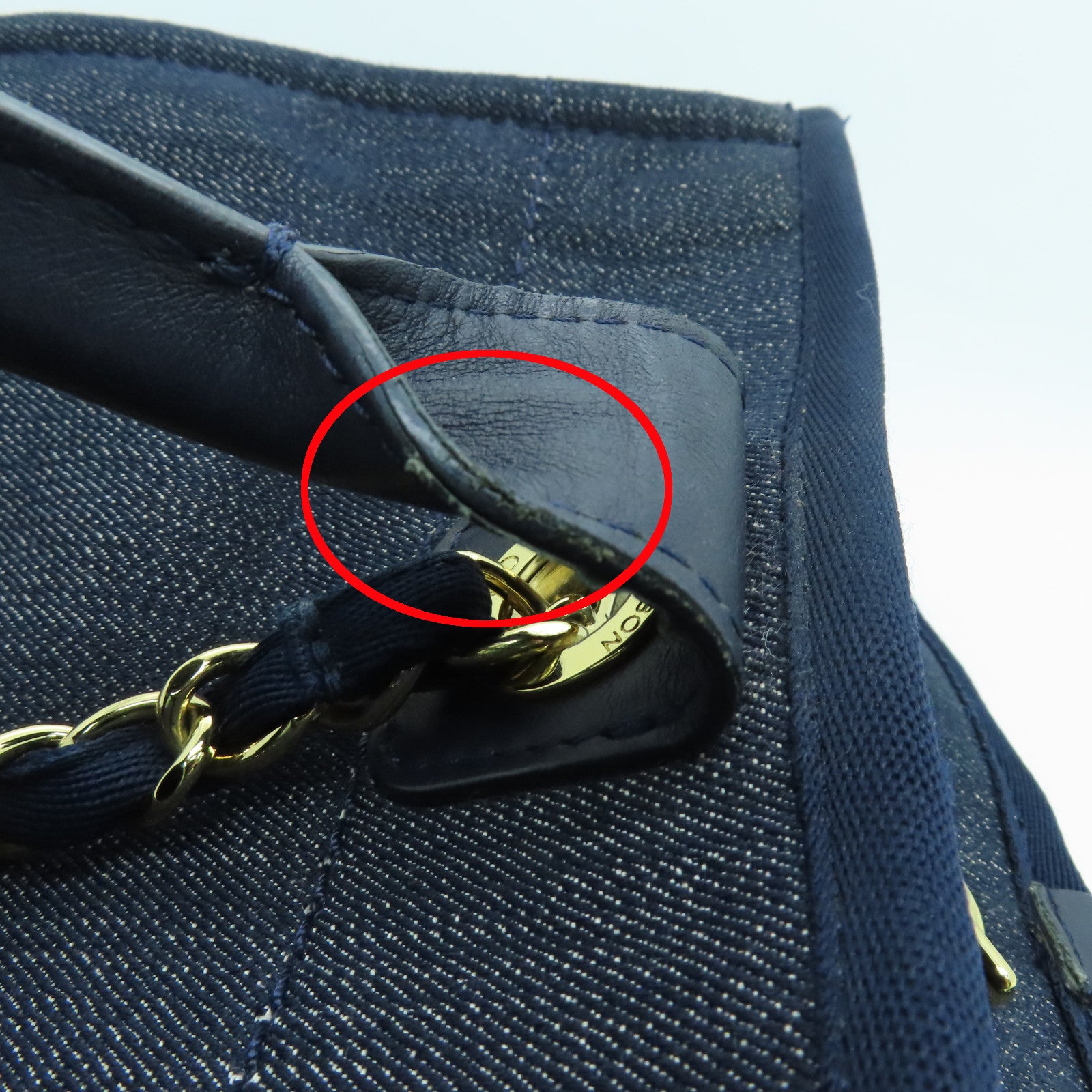CHANEL Denim Tote Bag金扣手挽肩背两用袋蓝色