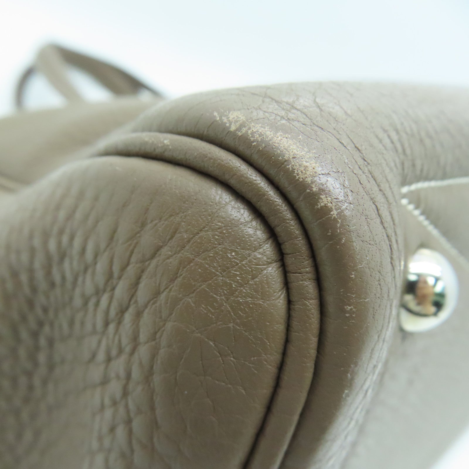 HERMES Clemence Leather Victolia Hand Bag Silver Buckle Hand Bag Elephant Gray
