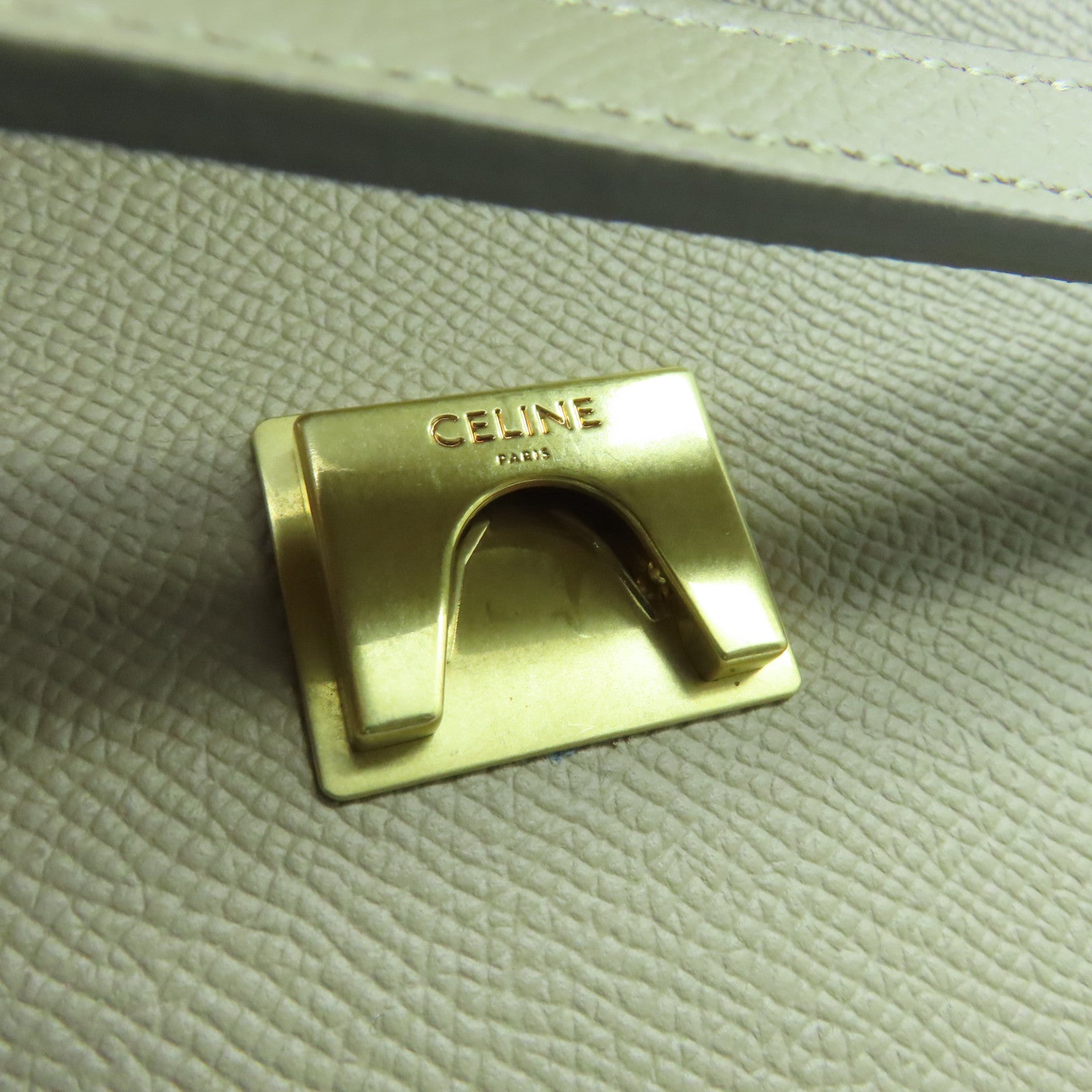 CELINE 牛皮皮革Micro Belt Bag金扣手挽肩背兩用袋奶茶色