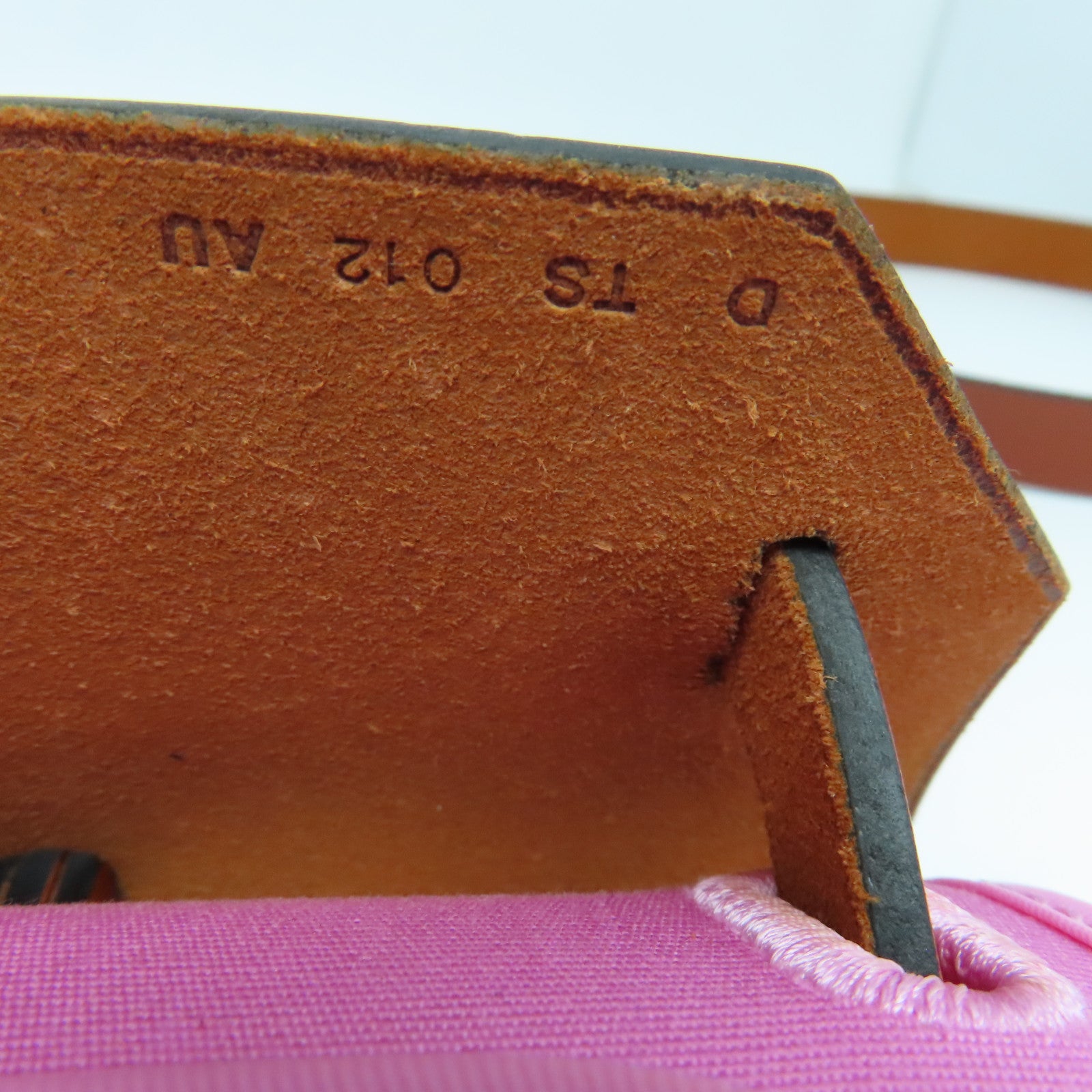 HERMES canvas Herbag PM silver buckle handle shoulder bag Rose Azalee/pink