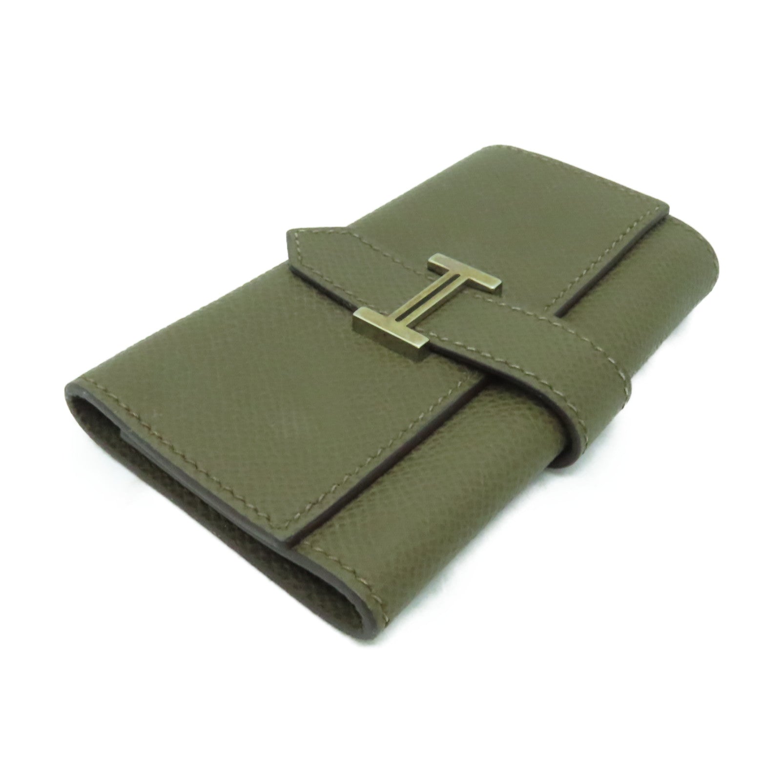 HERMES Epsom皮革Key Case 6銀扣鎖匙包啡色