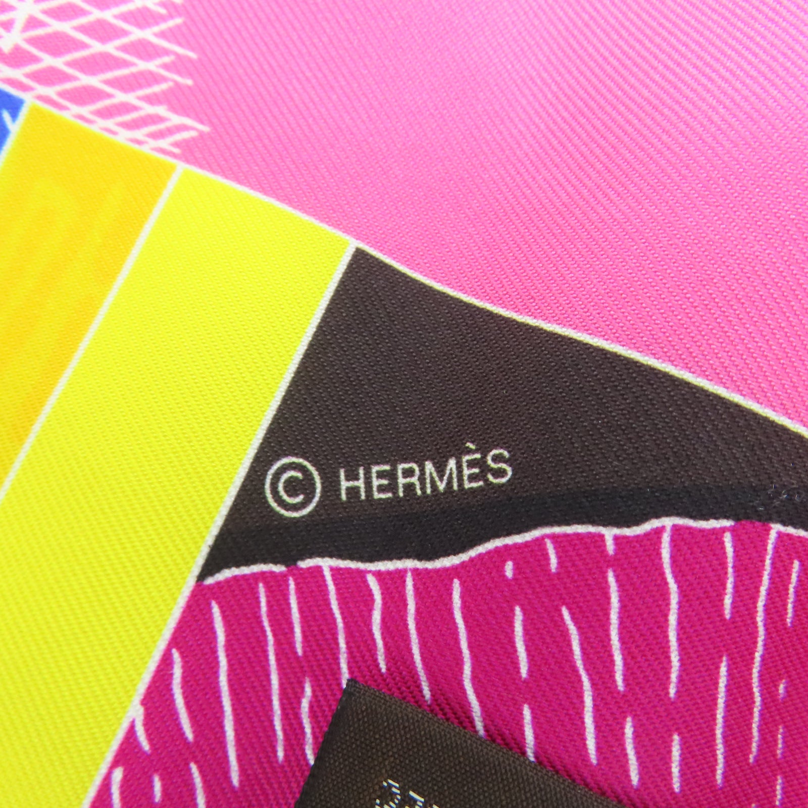 HERMES Silk Maxi Twilly Scarf Pink/Multicolor