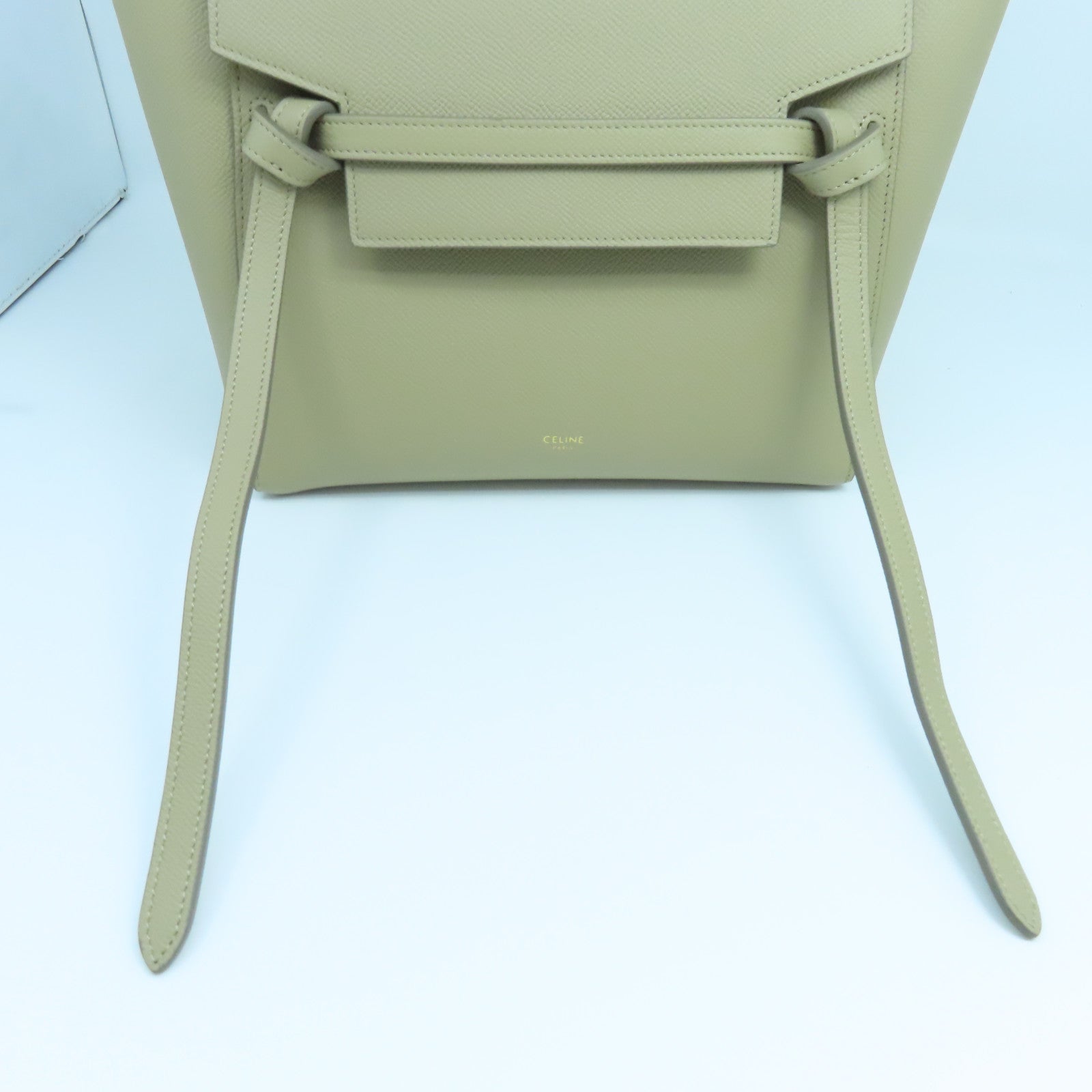CELINE 牛皮皮革Micro Belt Bag金扣手挽肩背兩用袋奶茶色