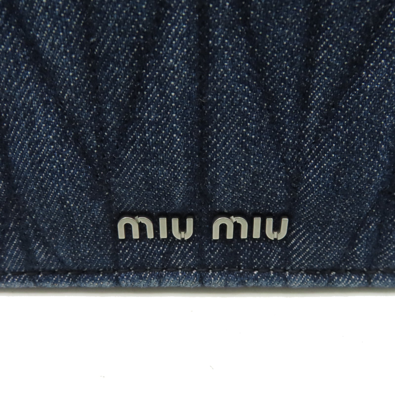 Miu Miu 牛仔布/牛皮皮革Shoulder Bag肩背袋藍色/白色