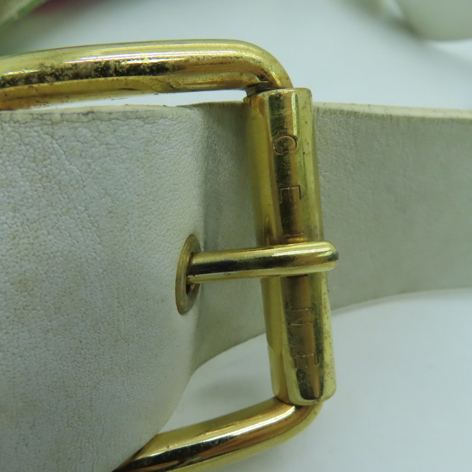 CELINE 帆布Shoulder Bag肩背袋金扣绿色/白色/粉红色
