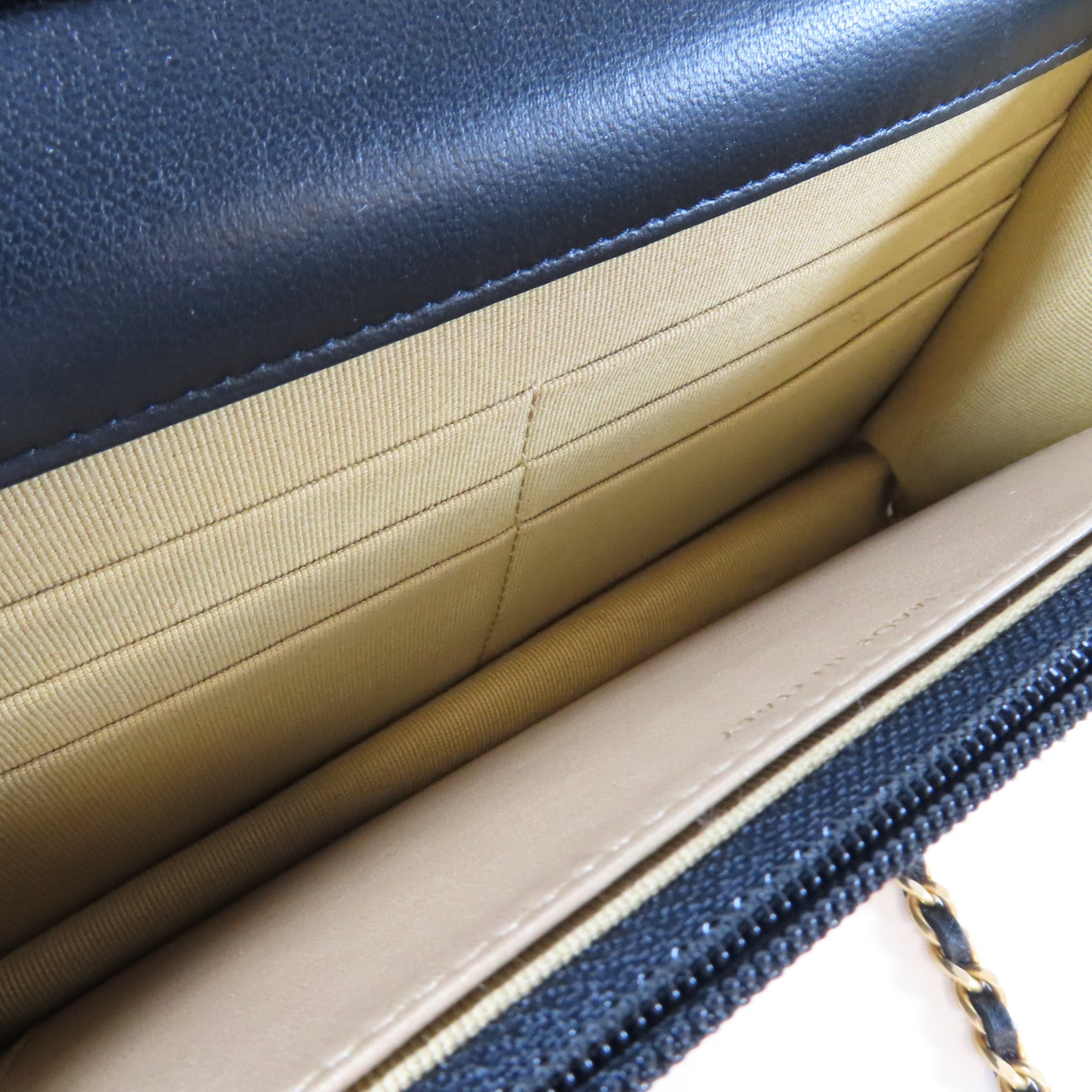 CHANEL 菱格羊皮皮革Gold Ball Wallet On Chain金扣鏈帶肩背袋黑色