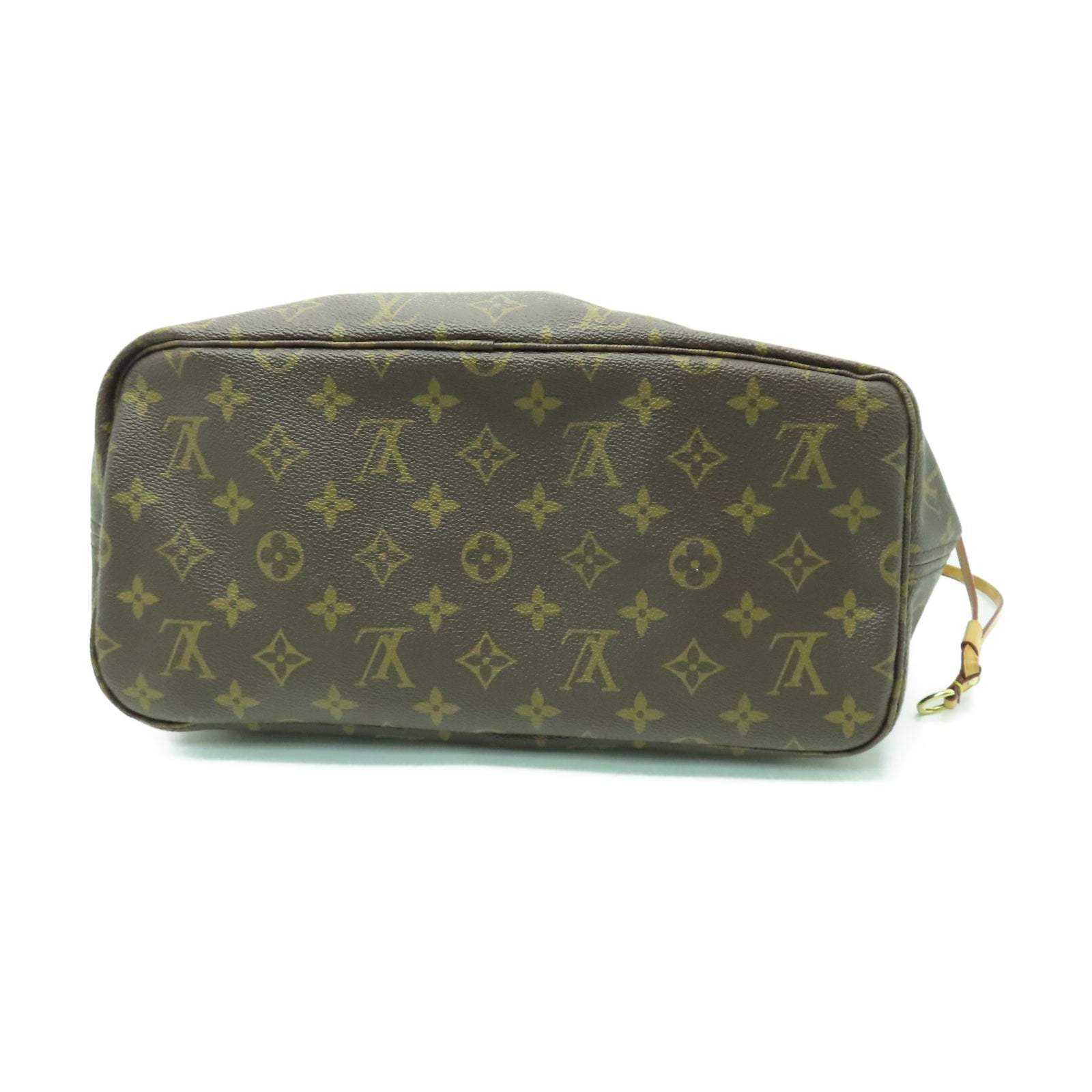 LOUIS VUITTON Monogram Neverfull MM金扣手挽袋棕色