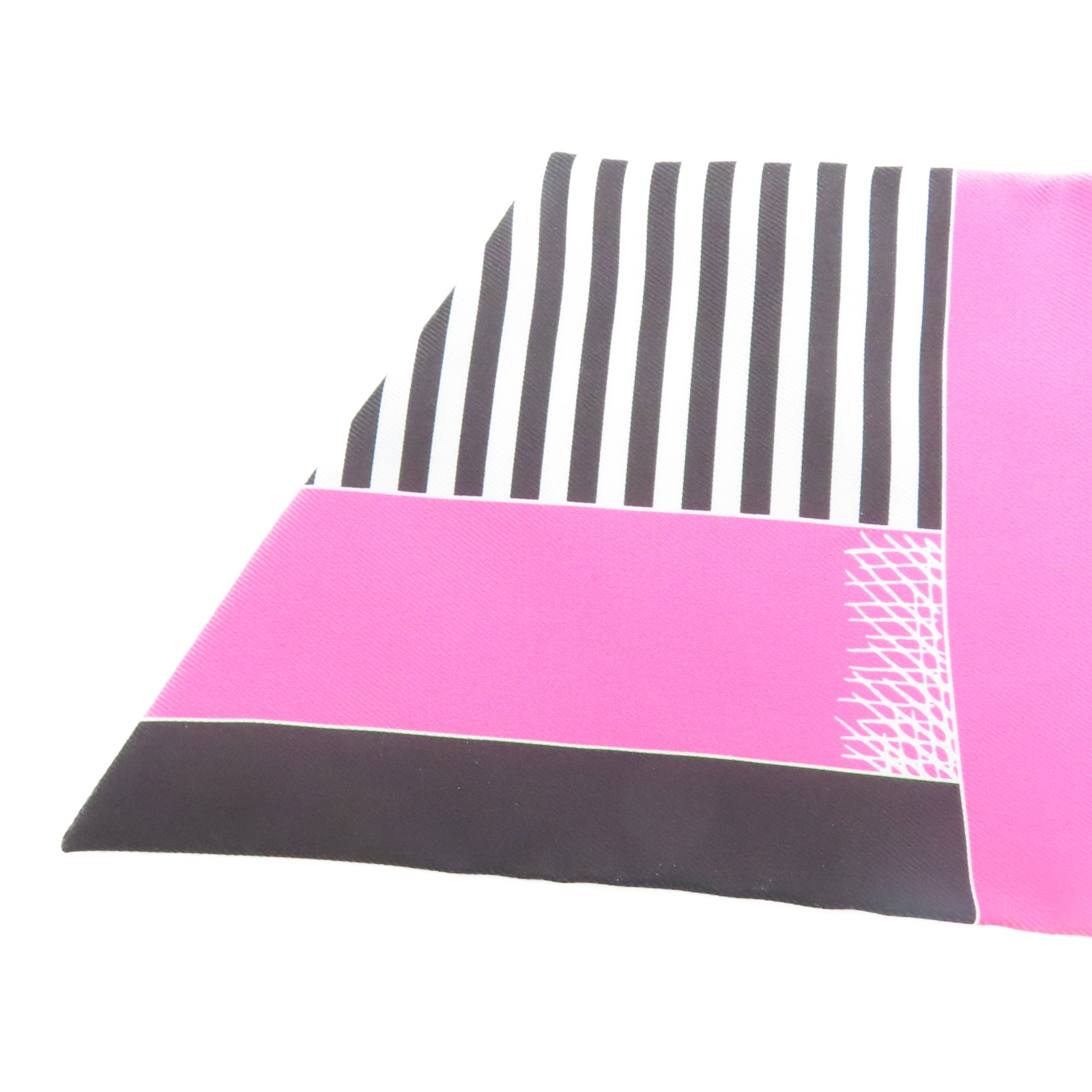 HERMES Silk Maxi Twilly Scarf Pink/Multicolor