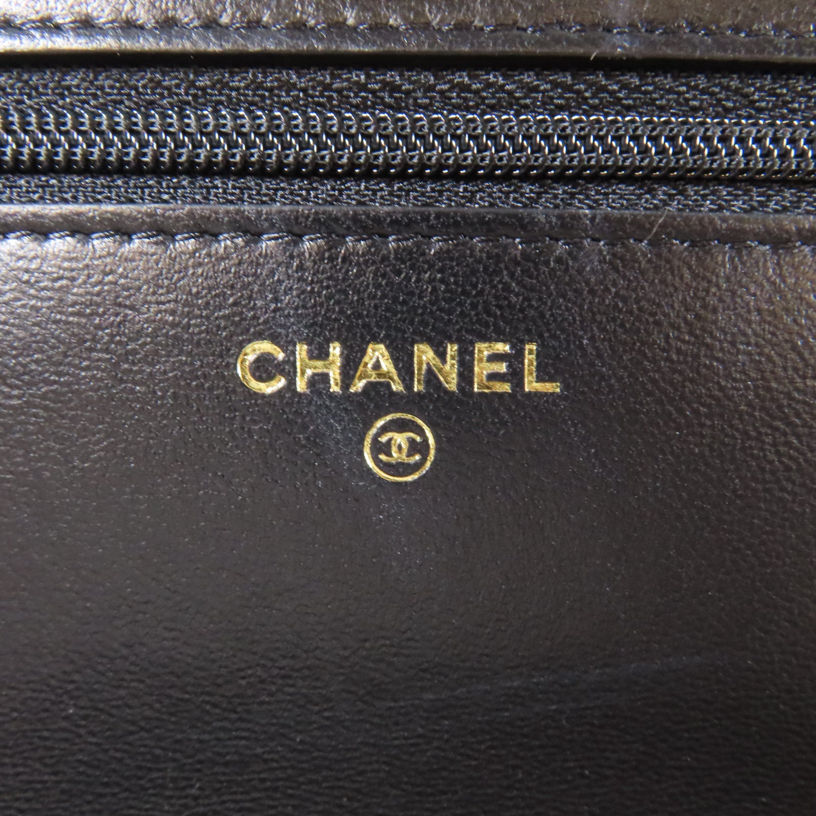 CHANEL 菱格羊皮皮革Gold Ball Wallet On Chain金扣鏈帶肩背袋黑色