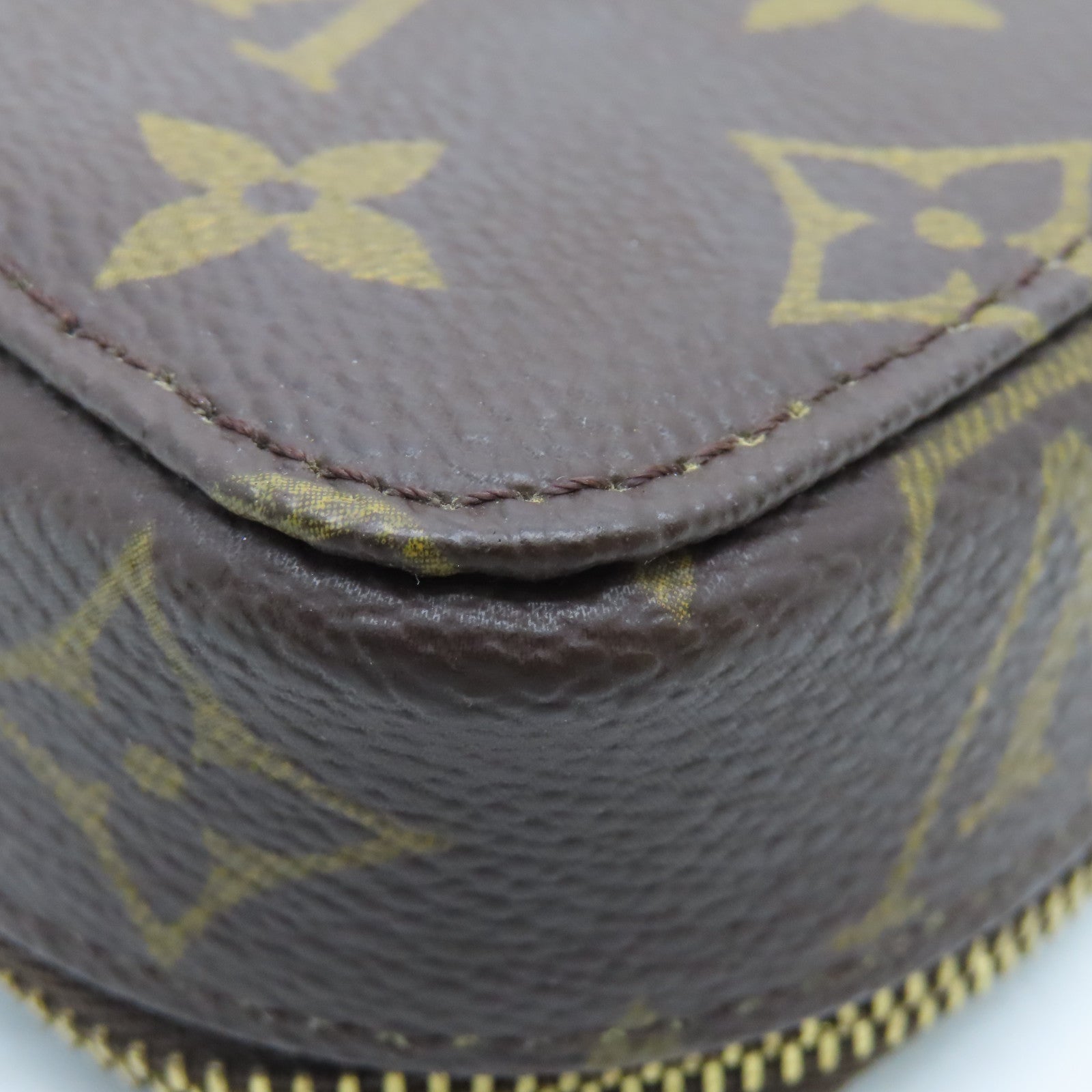 LOUIS VUITTON Monogram Jewelry Case金扣手拿包啡色