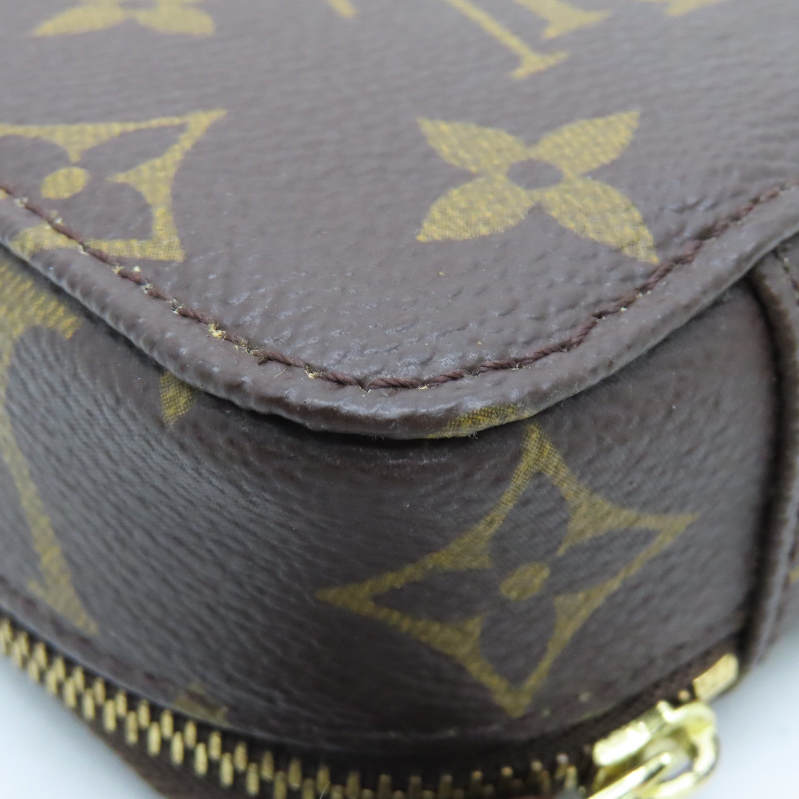 LOUIS VUITTON Monogram Jewelry Case金扣手拿包啡色