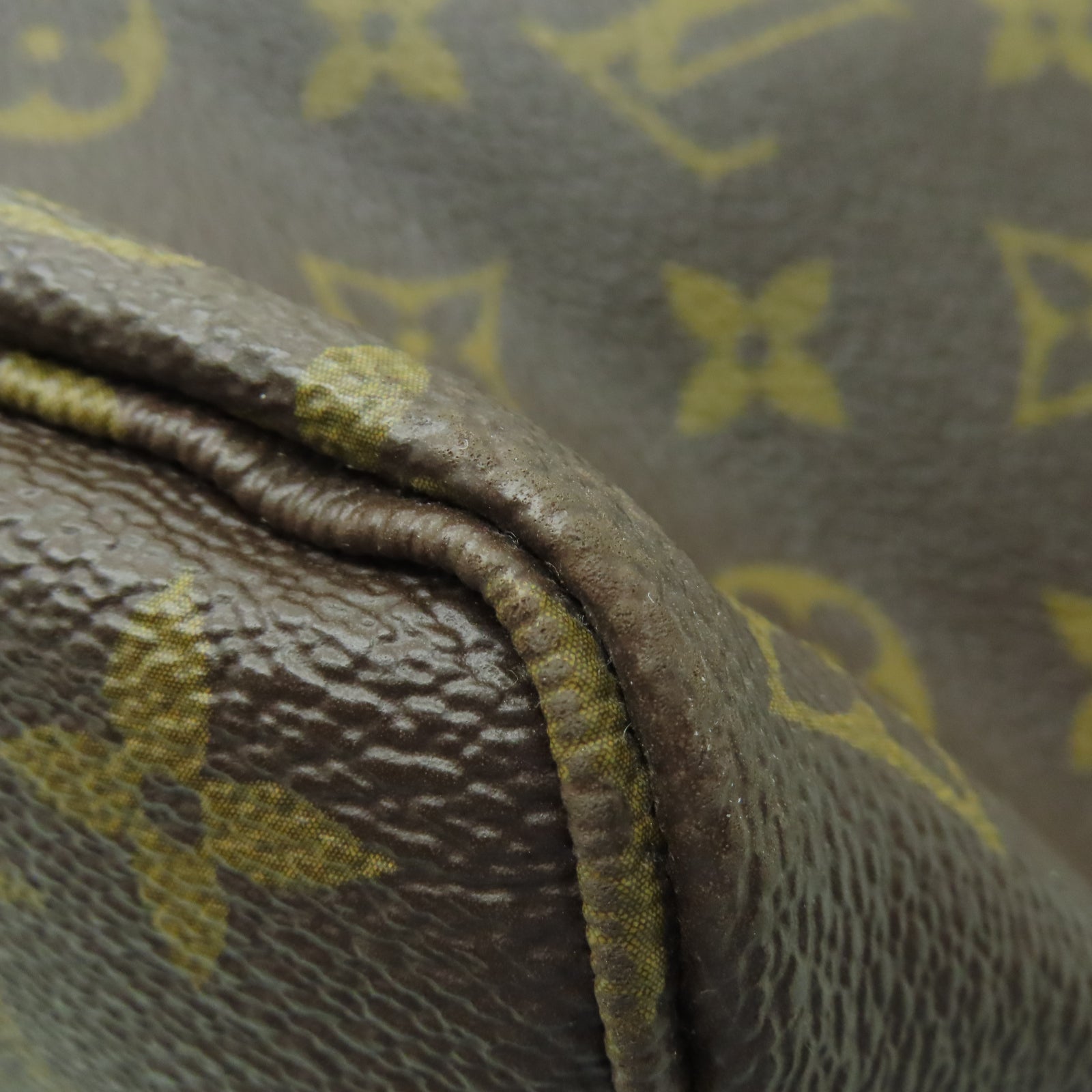 LOUIS VUITTON Monogram Neverfull MM金扣手挽袋棕色