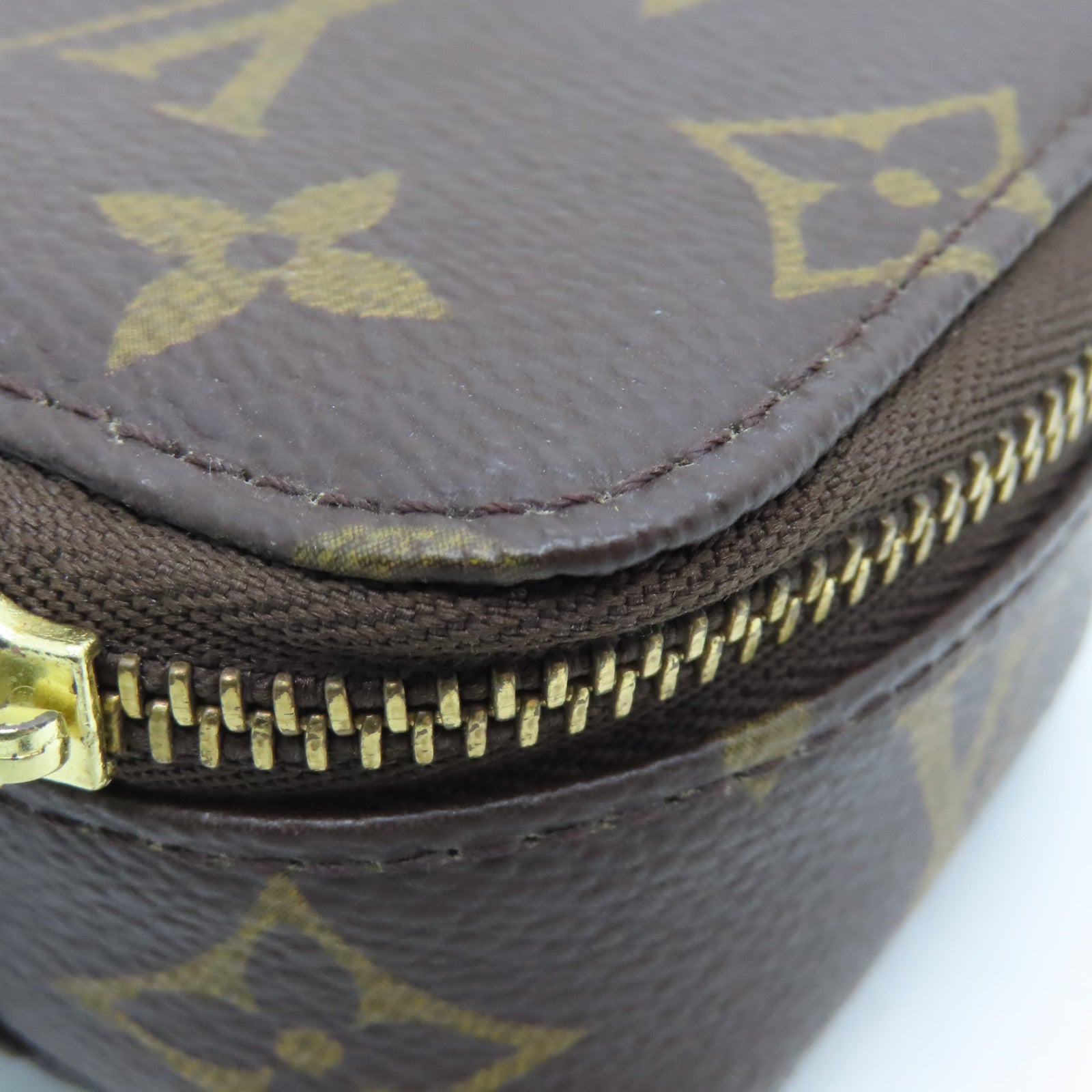 LOUIS VUITTON Monogram Jewelry Case金扣手拿包啡色