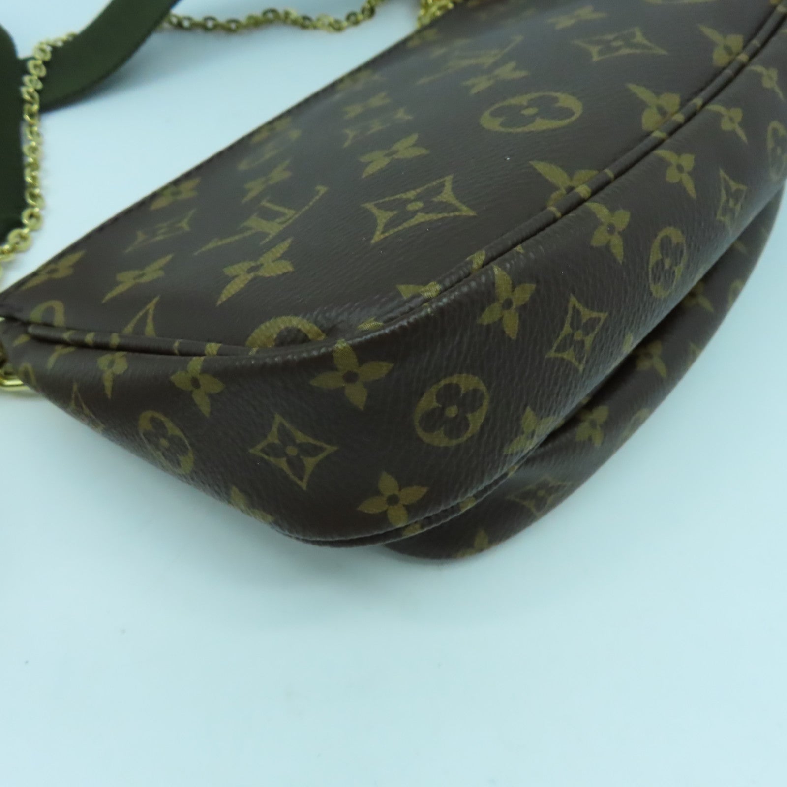 LOUIS VUITTON Monogram Multi Pochette Accessoires金扣肩背袋啡色