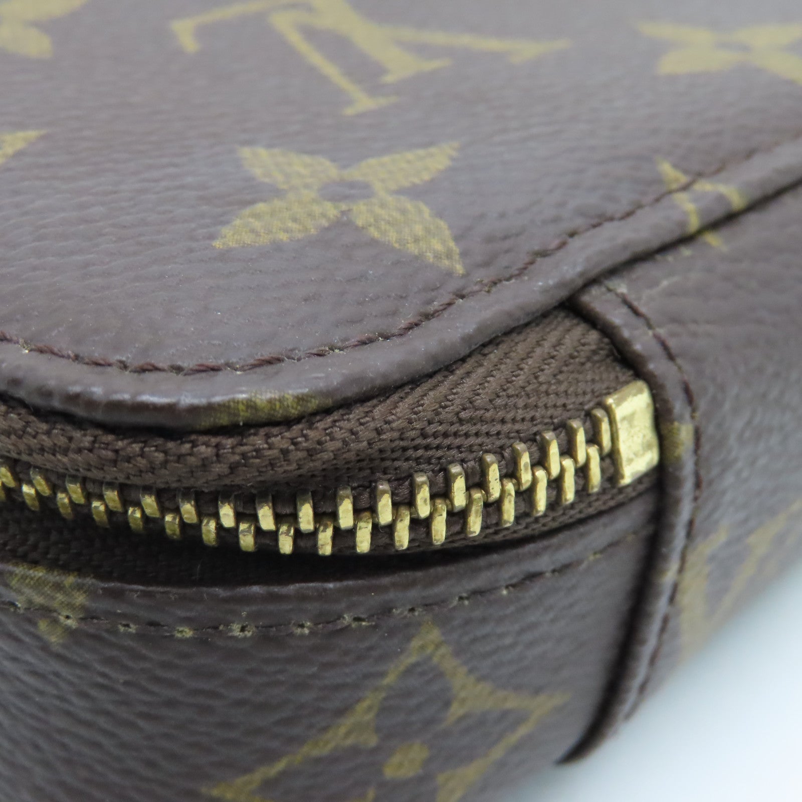 LOUIS VUITTON Monogram Jewelry Case金扣手拿包啡色