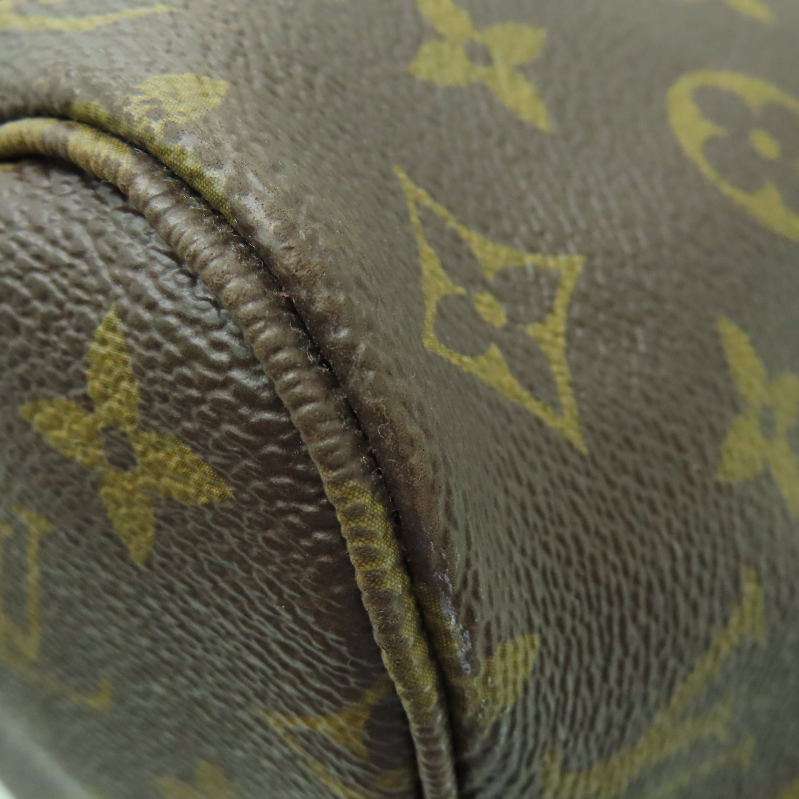 LOUIS VUITTON Monogram Neverfull MM金扣手挽袋棕色