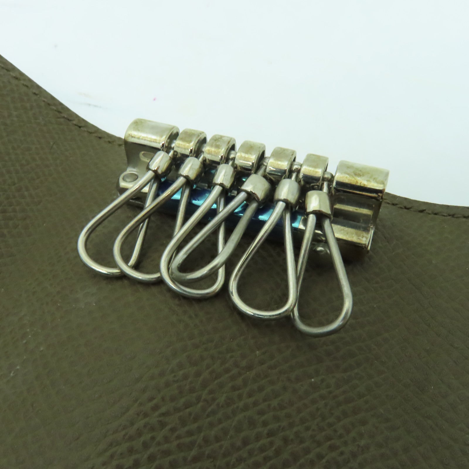 HERMES Epsom皮革Key Case 6銀扣鎖匙包啡色