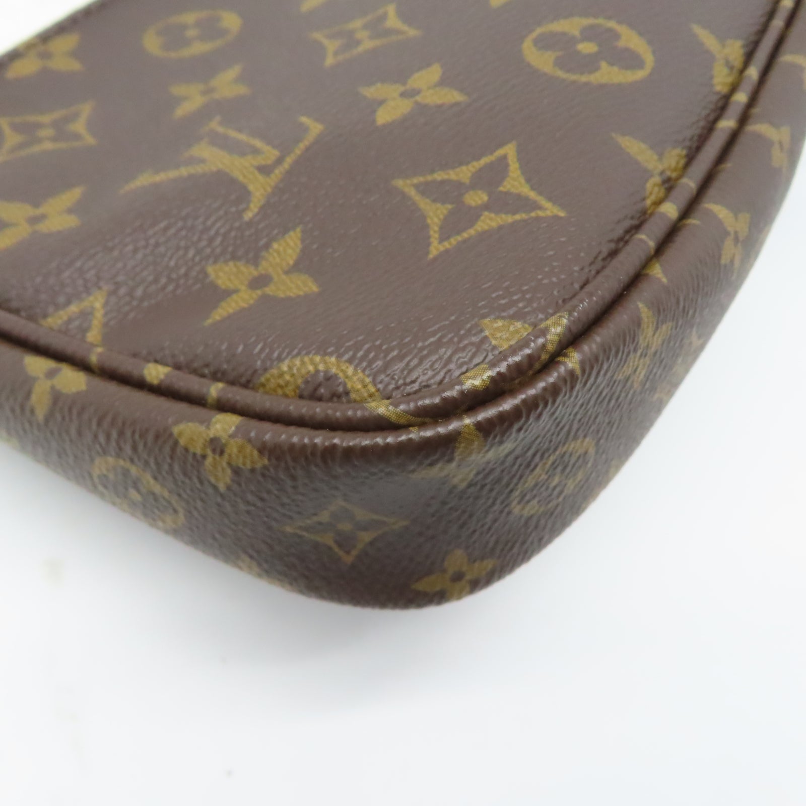LOUIS VUITTON Monogram Multi Pochette Accessoires金扣肩背袋啡色/綠色