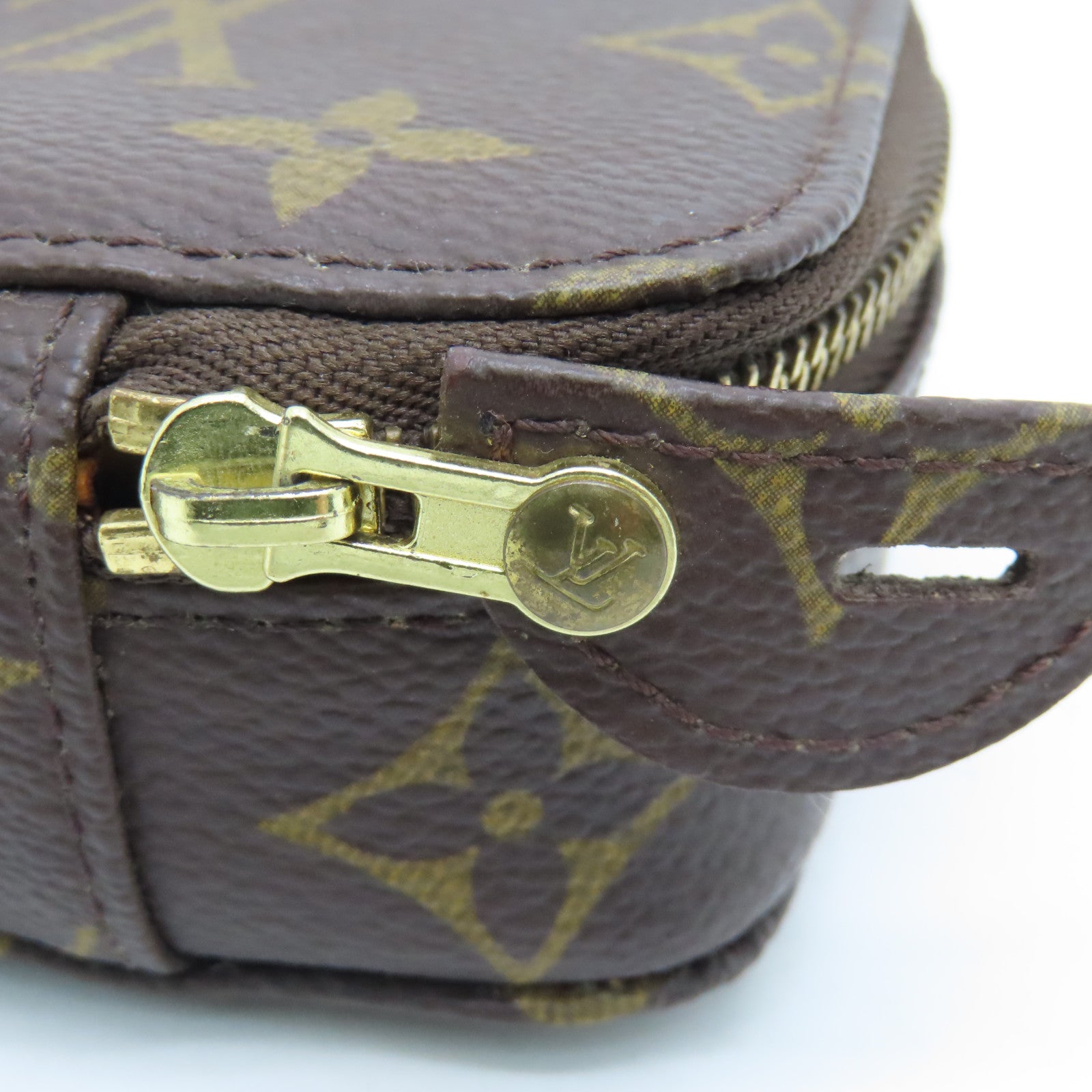 LOUIS VUITTON Monogram Jewelry Case金扣手拿包啡色