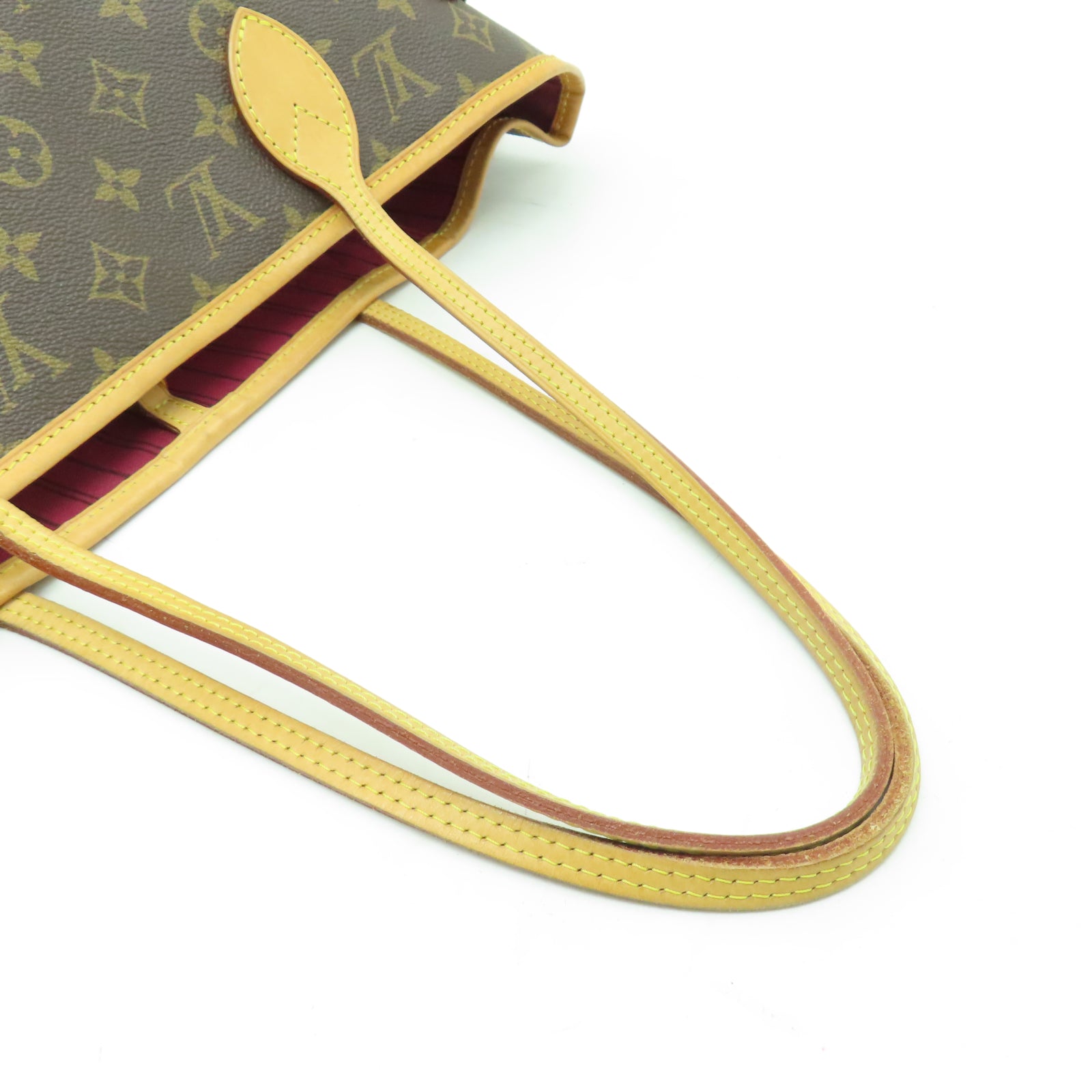 LOUIS VUITTON Monogram Neverfull MM金扣手挽袋棕色