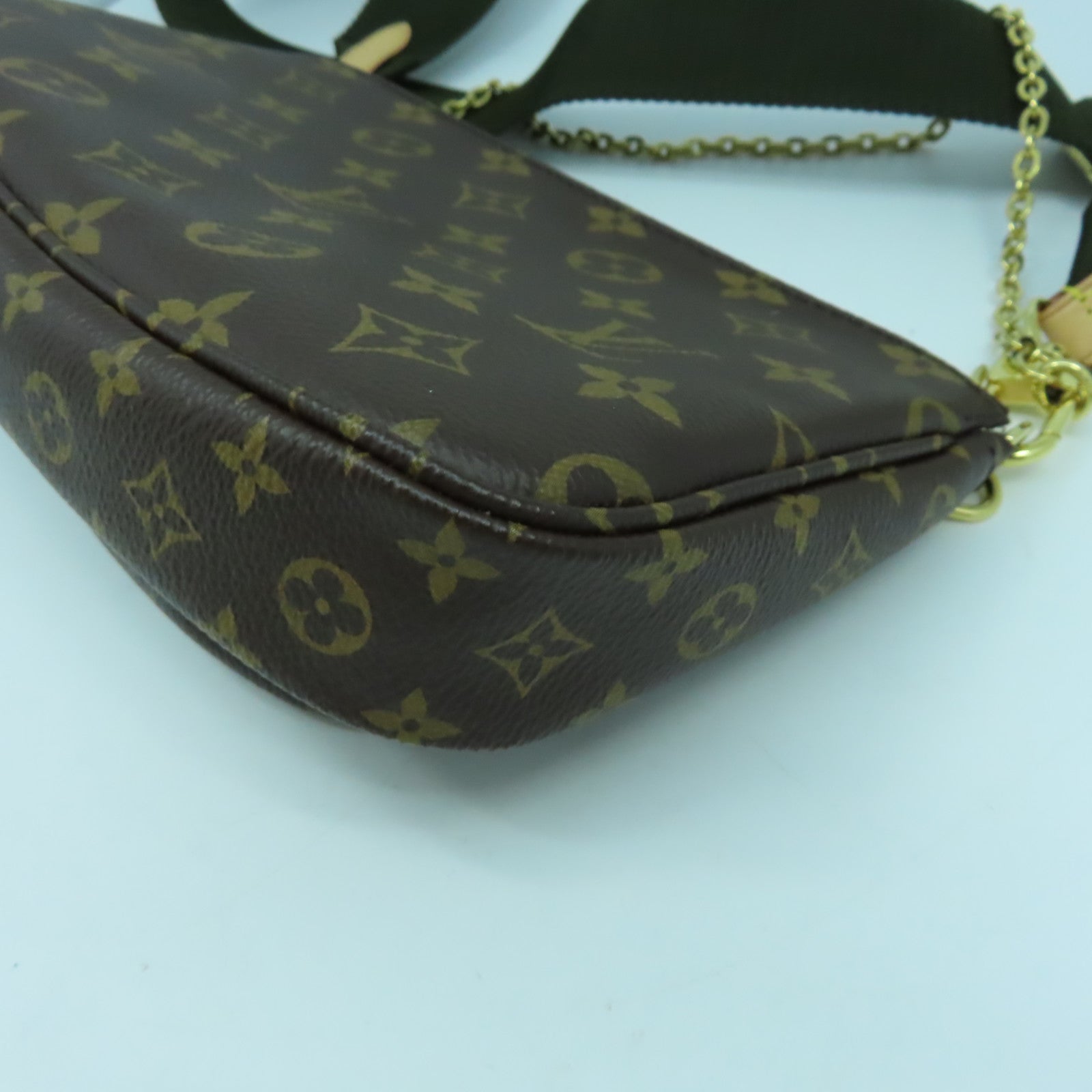 LOUIS VUITTON Monogram Multi Pochette Accessoires金扣肩背袋啡色