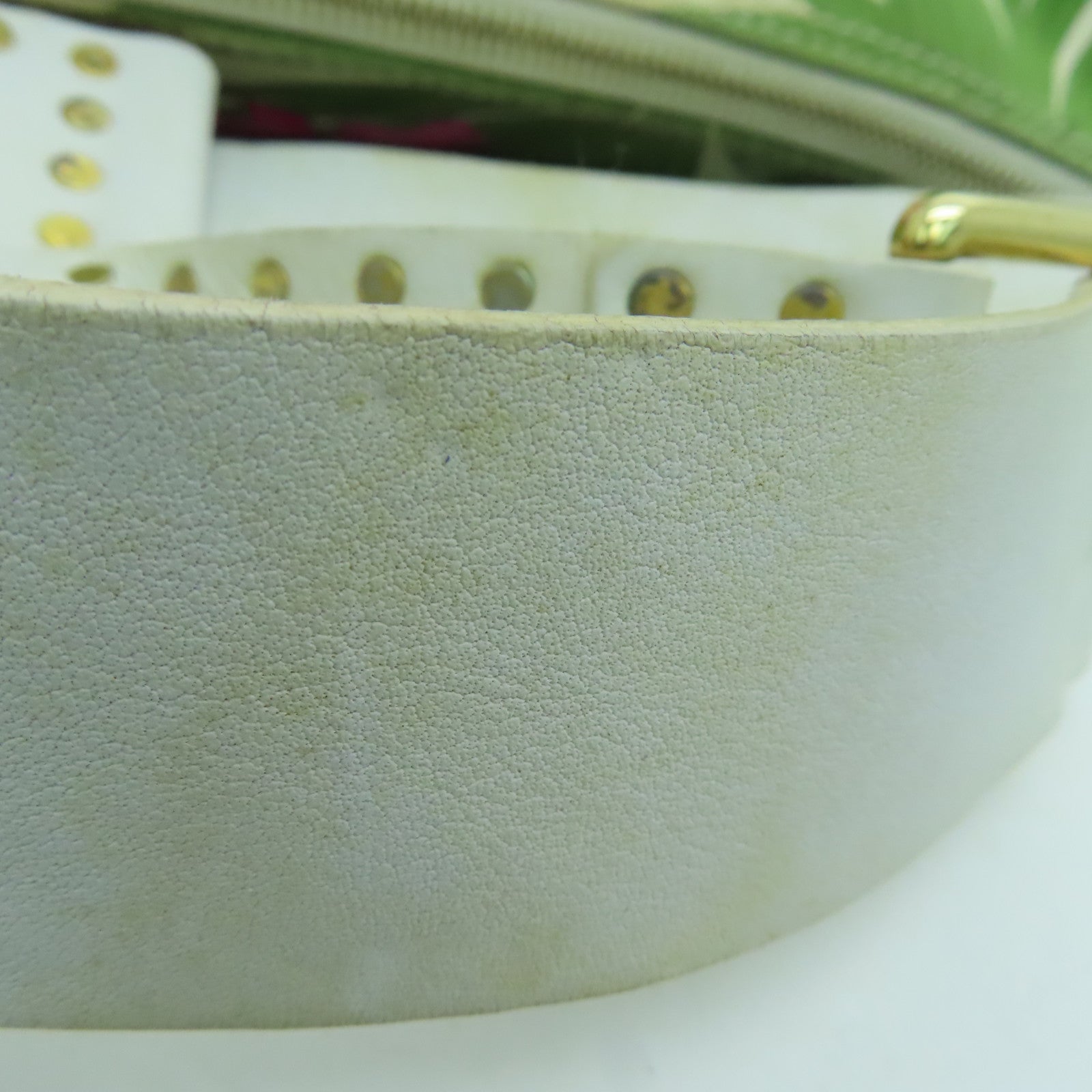 CELINE 帆布Shoulder Bag肩背袋金扣绿色/白色/粉红色