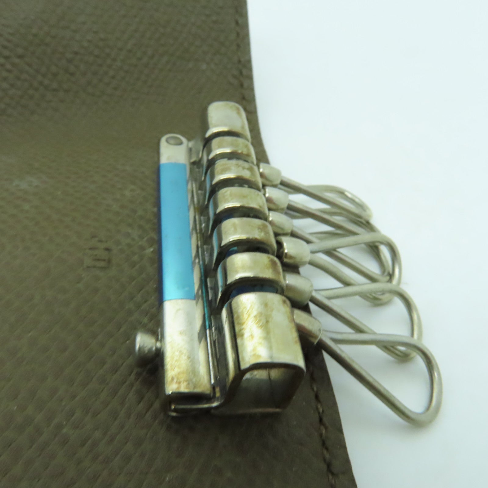 HERMES Epsom皮革Key Case 6銀扣鎖匙包啡色