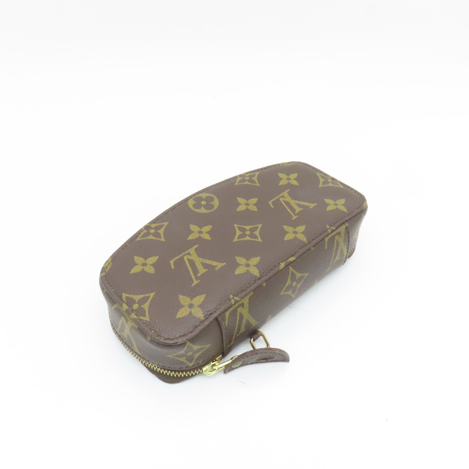 LOUIS VUITTON Monogram Jewelry Case金扣手拿包啡色