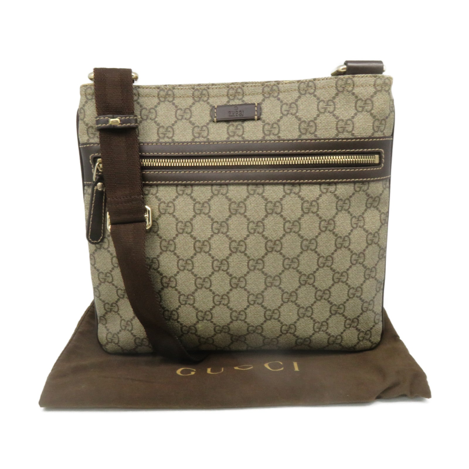 GUCCI 塗層帆布Shoulder Bag啡色