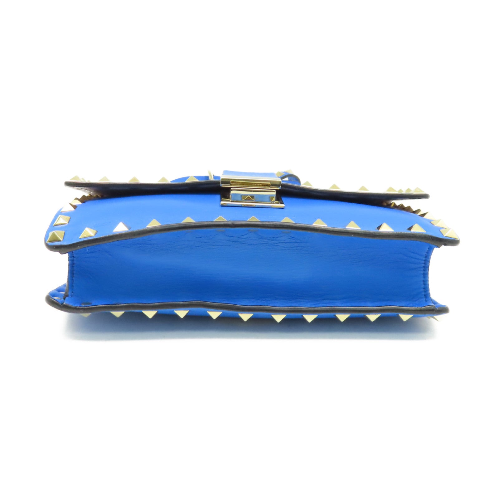 Valentino 牛皮皮革Rockstud Shoulder Bag金扣肩背袋藍色
