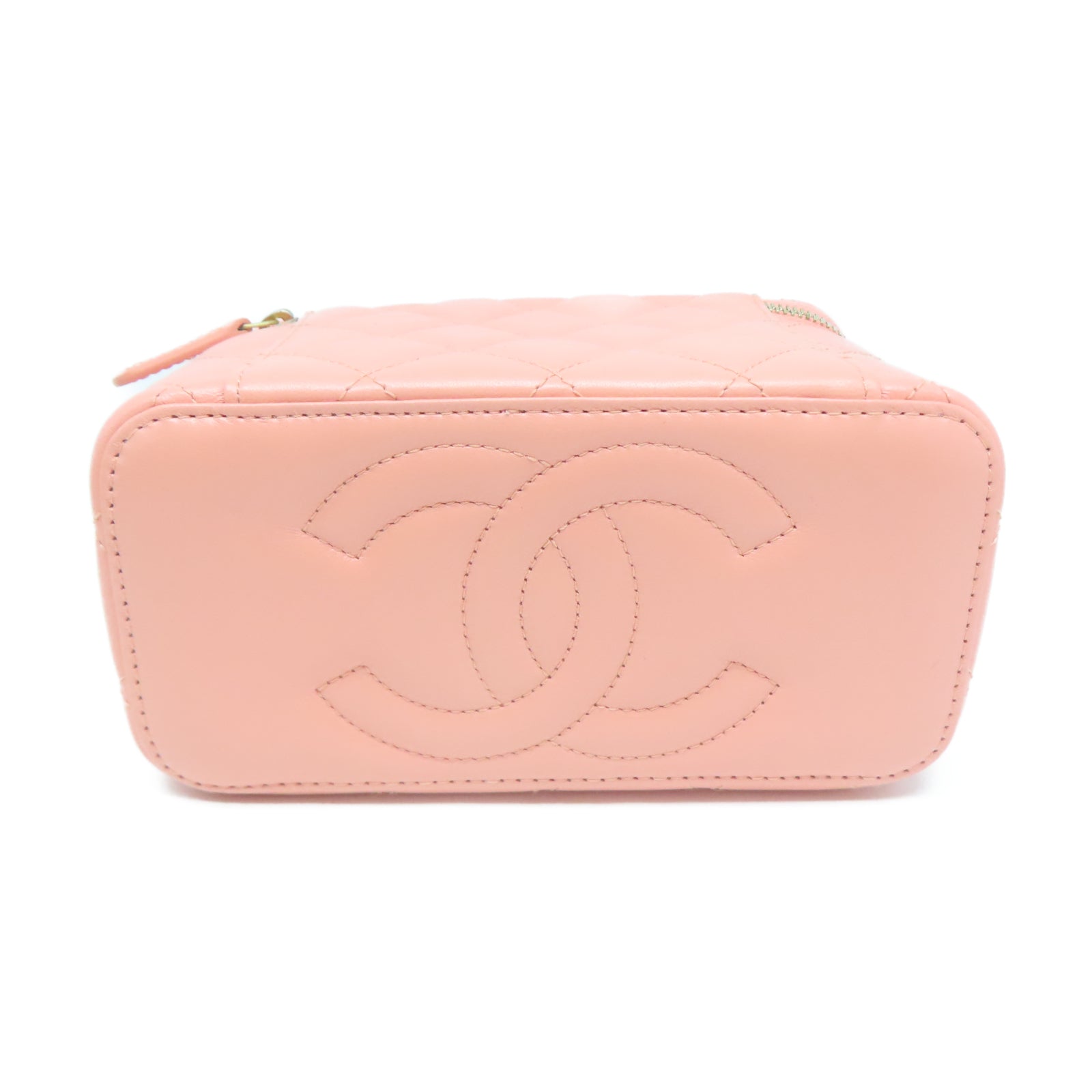 CHANEL 菱格羊皮皮革Chain Shoulder金扣鏈帶肩背袋粉紅色