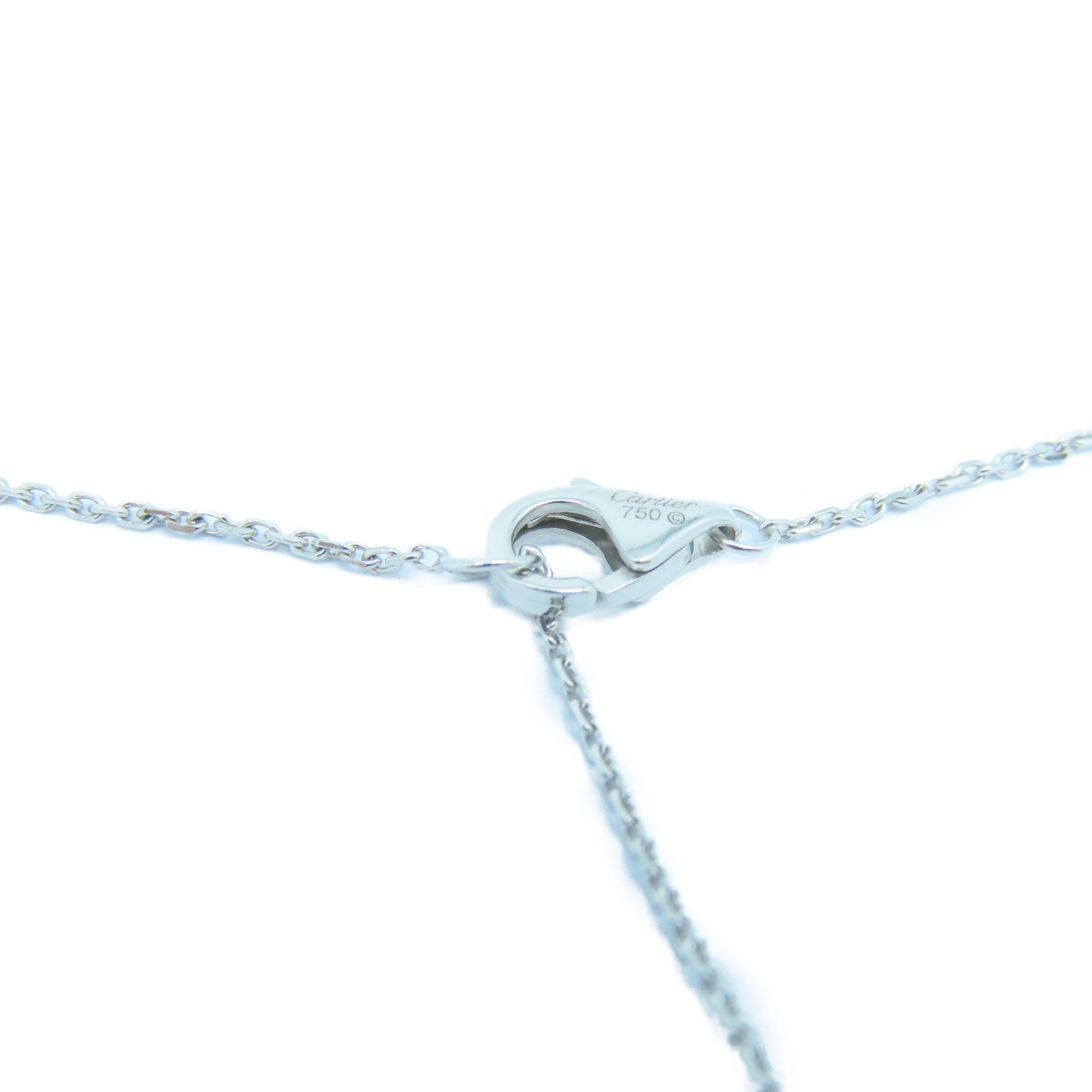 CARTIER 18K白金/黑陶瓷/鑽石Trinity Diamond Three Tone Necklace項鏈