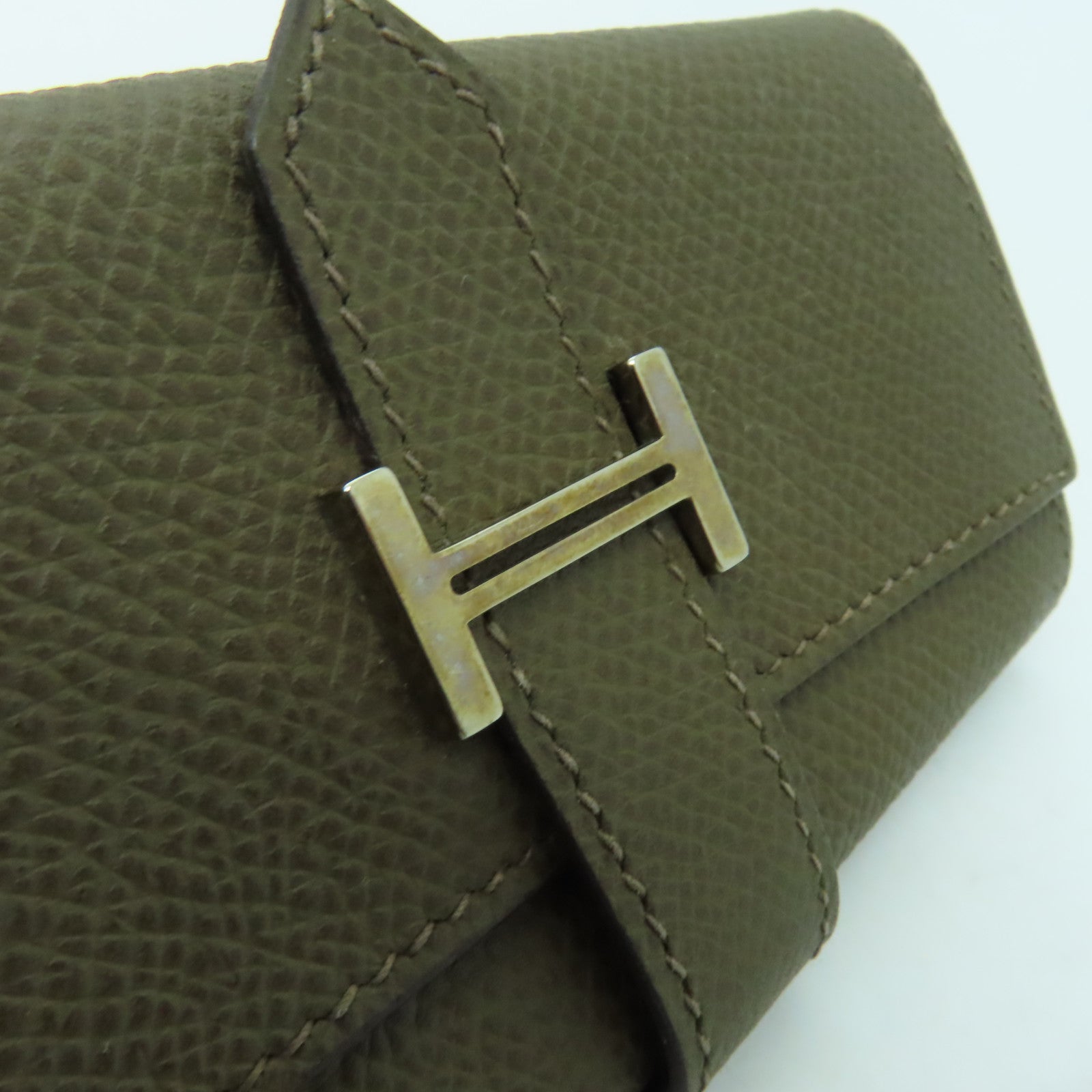 HERMES Epsom皮革Key Case 6銀扣鎖匙包啡色