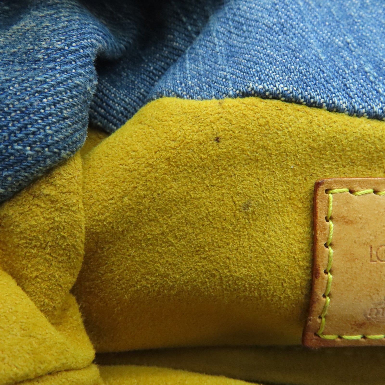 LOUIS VUITTON Monogram Denim Pleaty金扣手挽袋蓝色