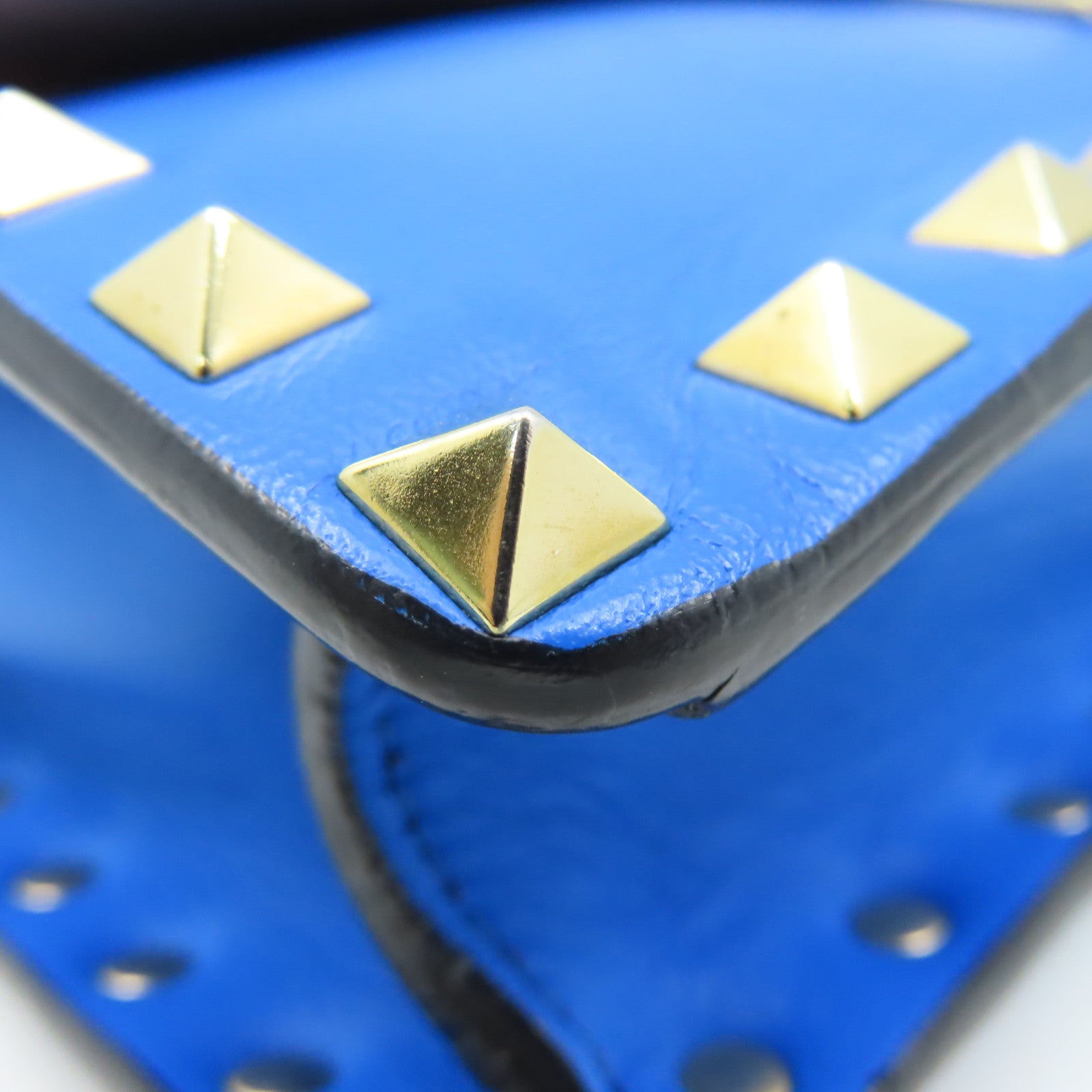 Valentino 牛皮皮革Rockstud Shoulder Bag金扣肩背袋藍色