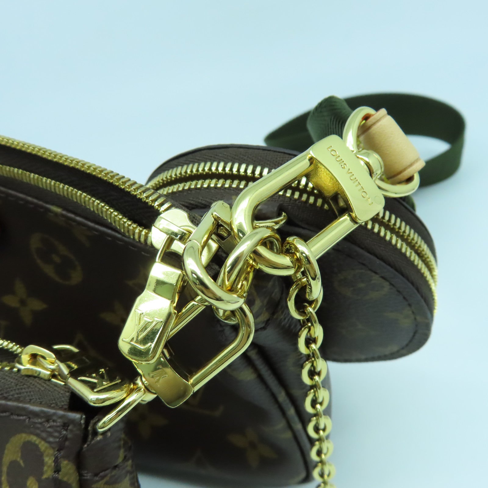 LOUIS VUITTON Monogram Multi Pochette Accessoires金扣肩背袋啡色