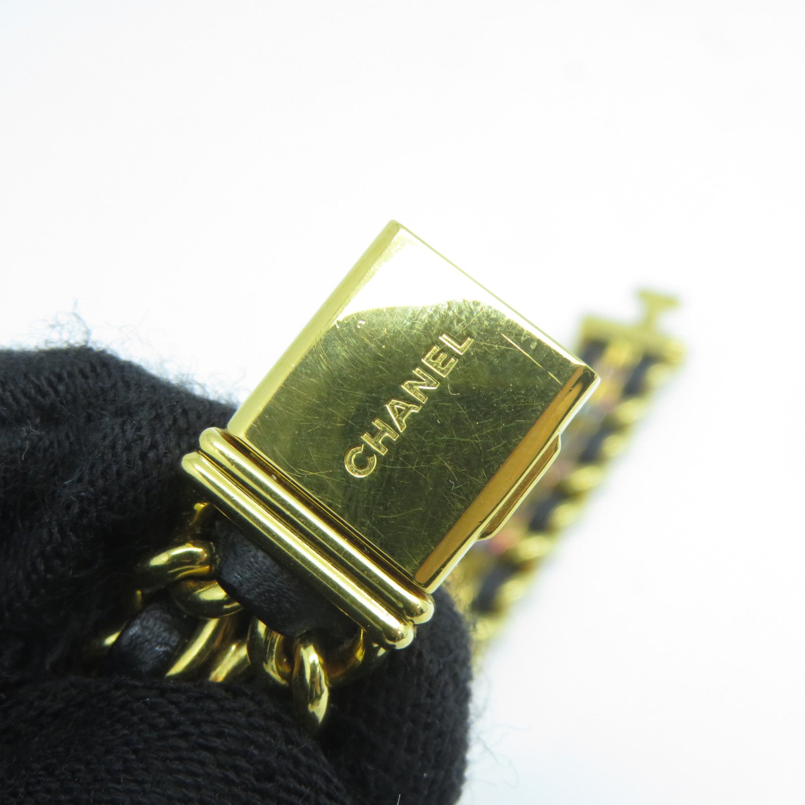 CHANEL Premiere M鍍金石英機芯手錶黑色/金色