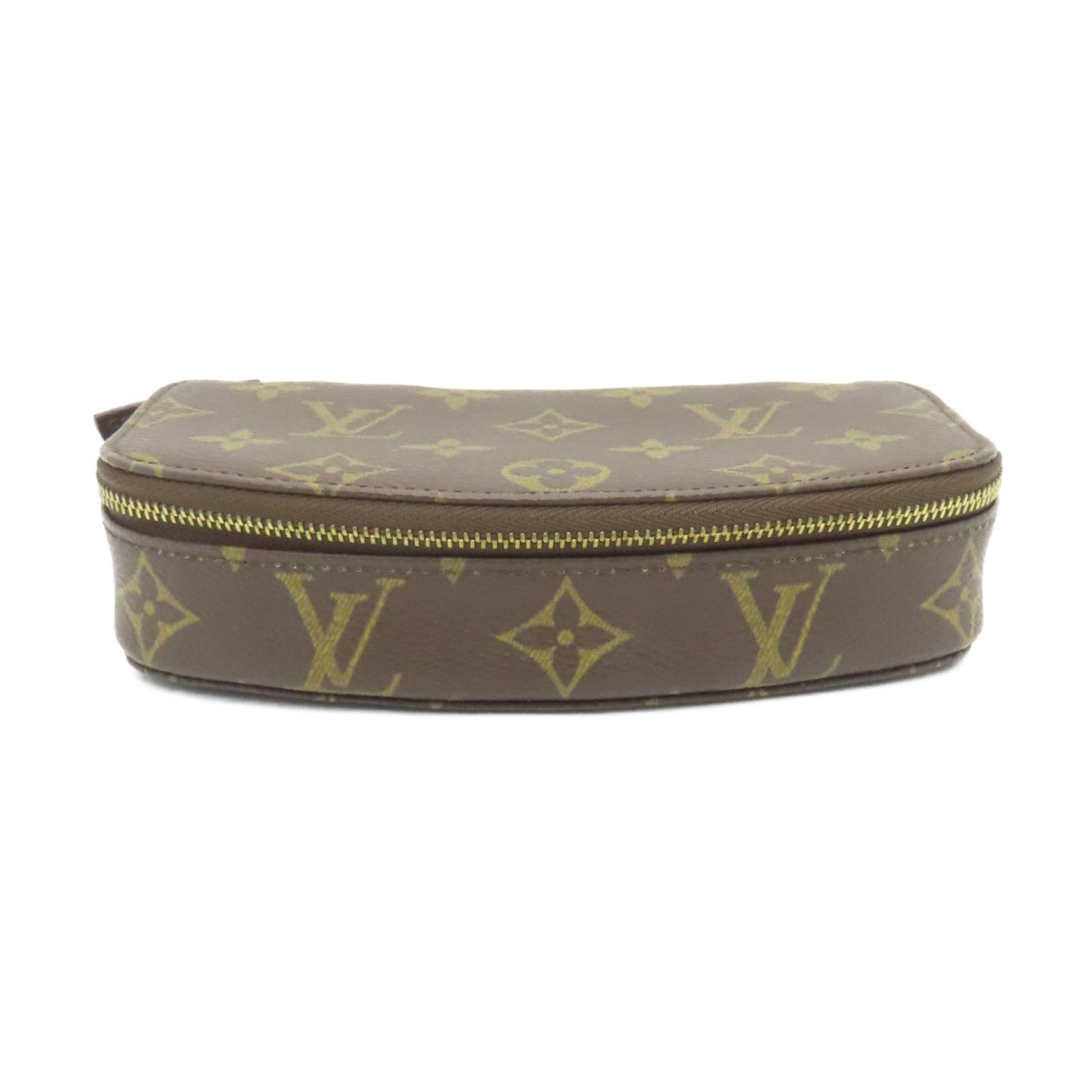 LOUIS VUITTON Monogram Jewelry Case金扣手拿包啡色