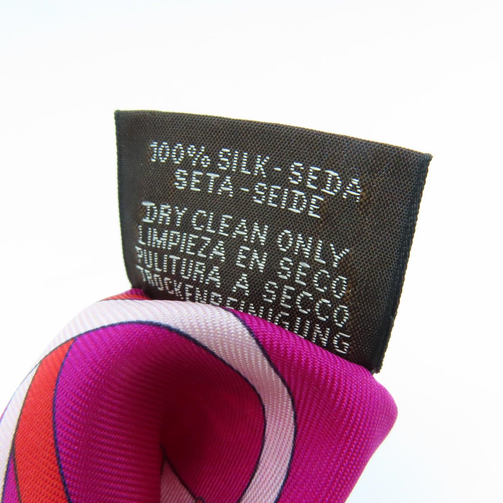 HERMES Silk Twilly Scarf Pink
