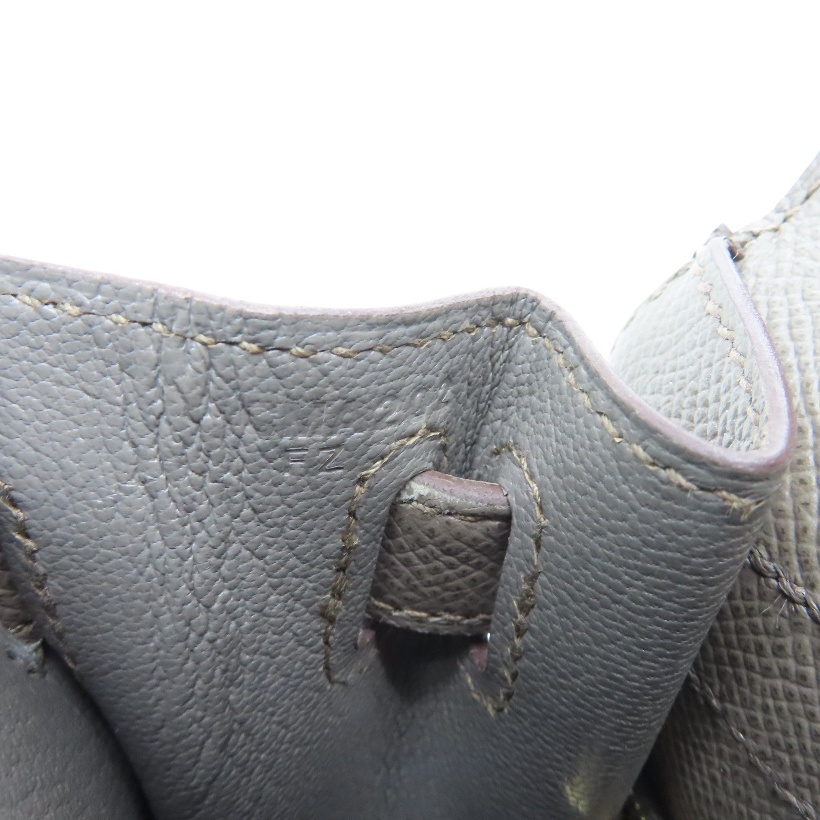 HERMES Veau Epsom皮革Kelly 28金扣手挽肩背两用袋锡灰色