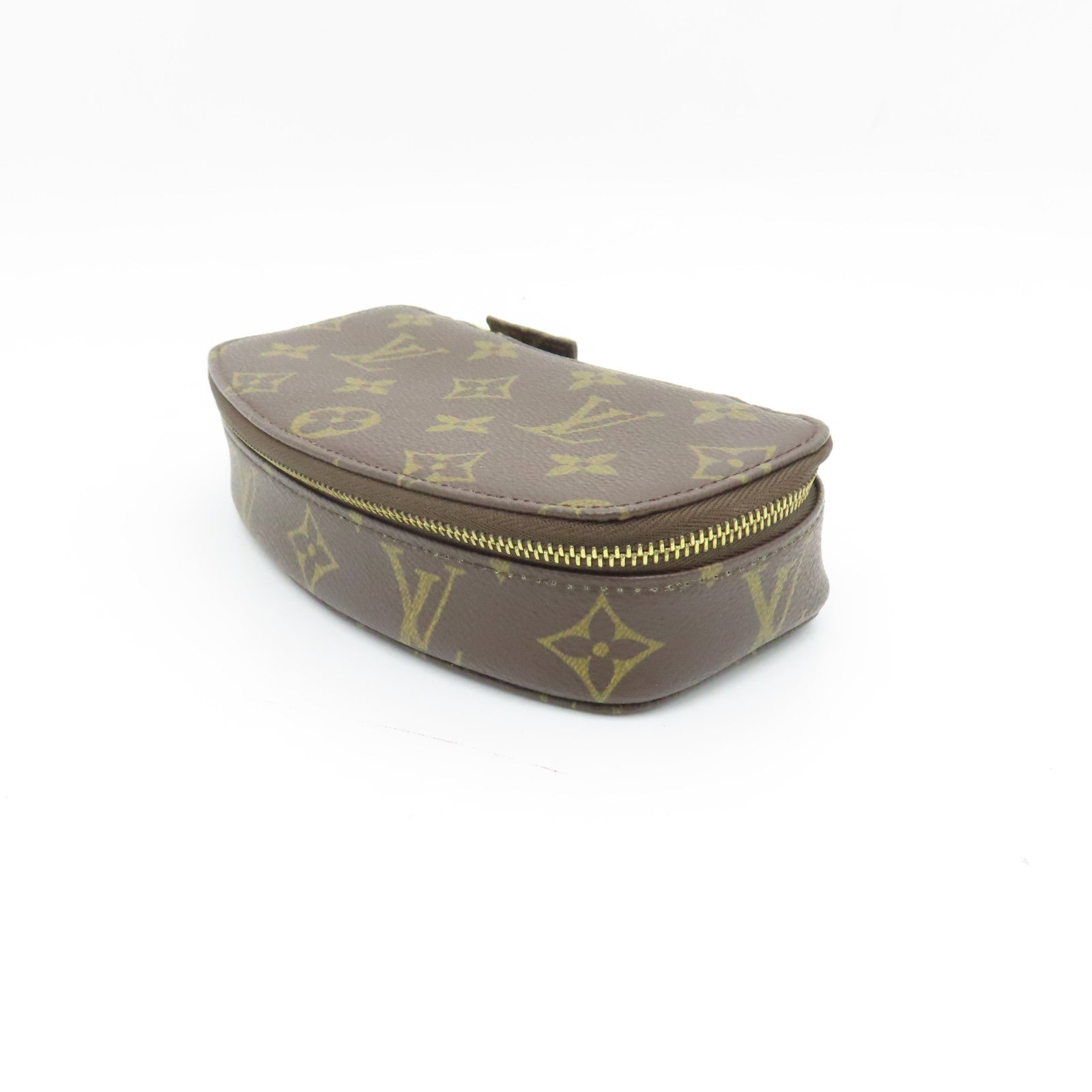 LOUIS VUITTON Monogram Jewelry Case金扣手拿包啡色