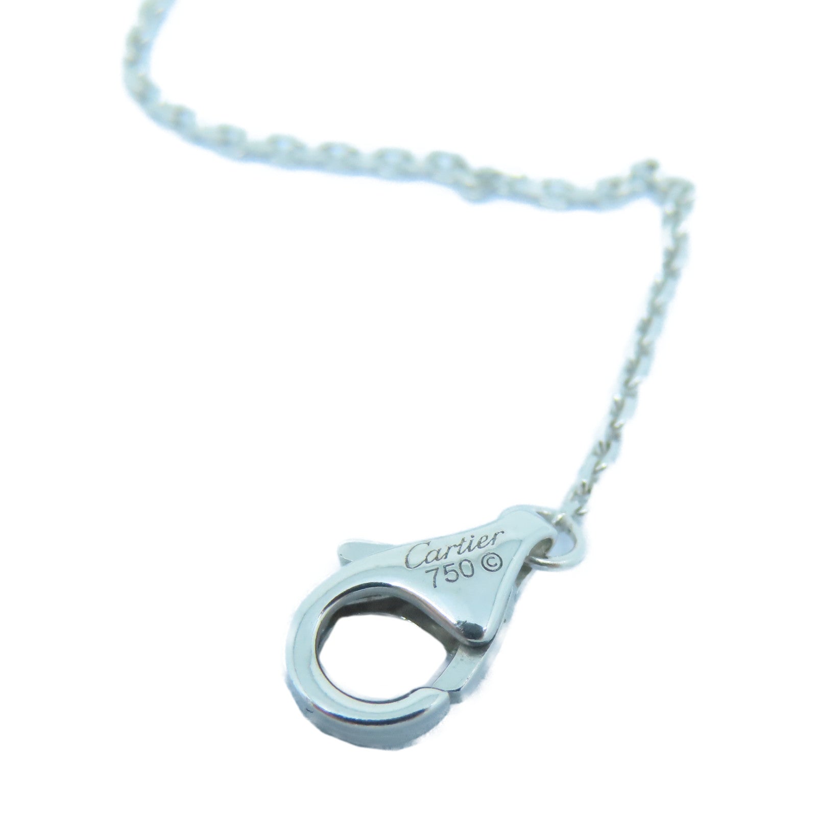 CARTIER 18K白金/黑陶瓷/鑽石Trinity Diamond Three Tone Necklace項鏈