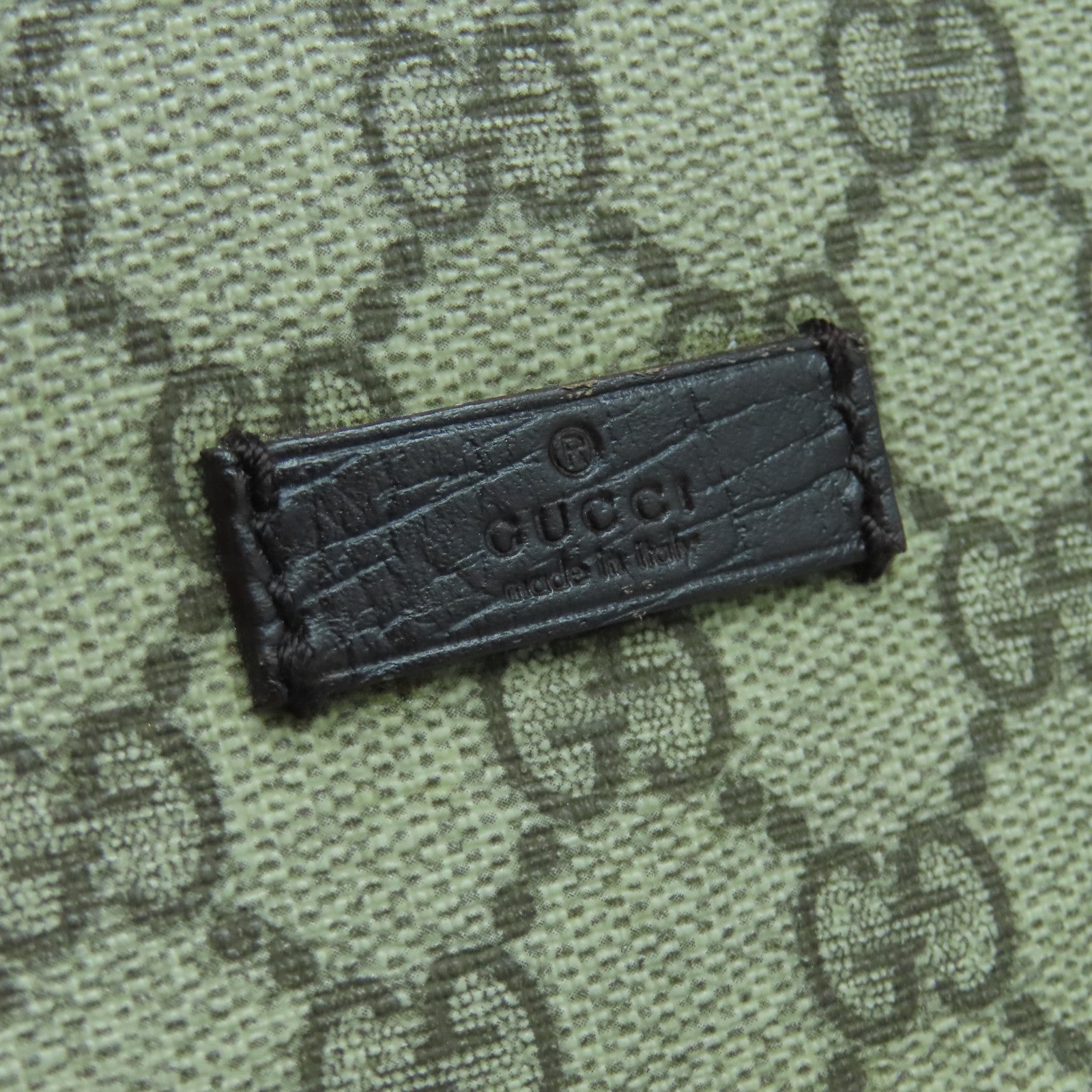 GUCCI 塗層帆布Shoulder Bag銀扣肩背袋米色啡色